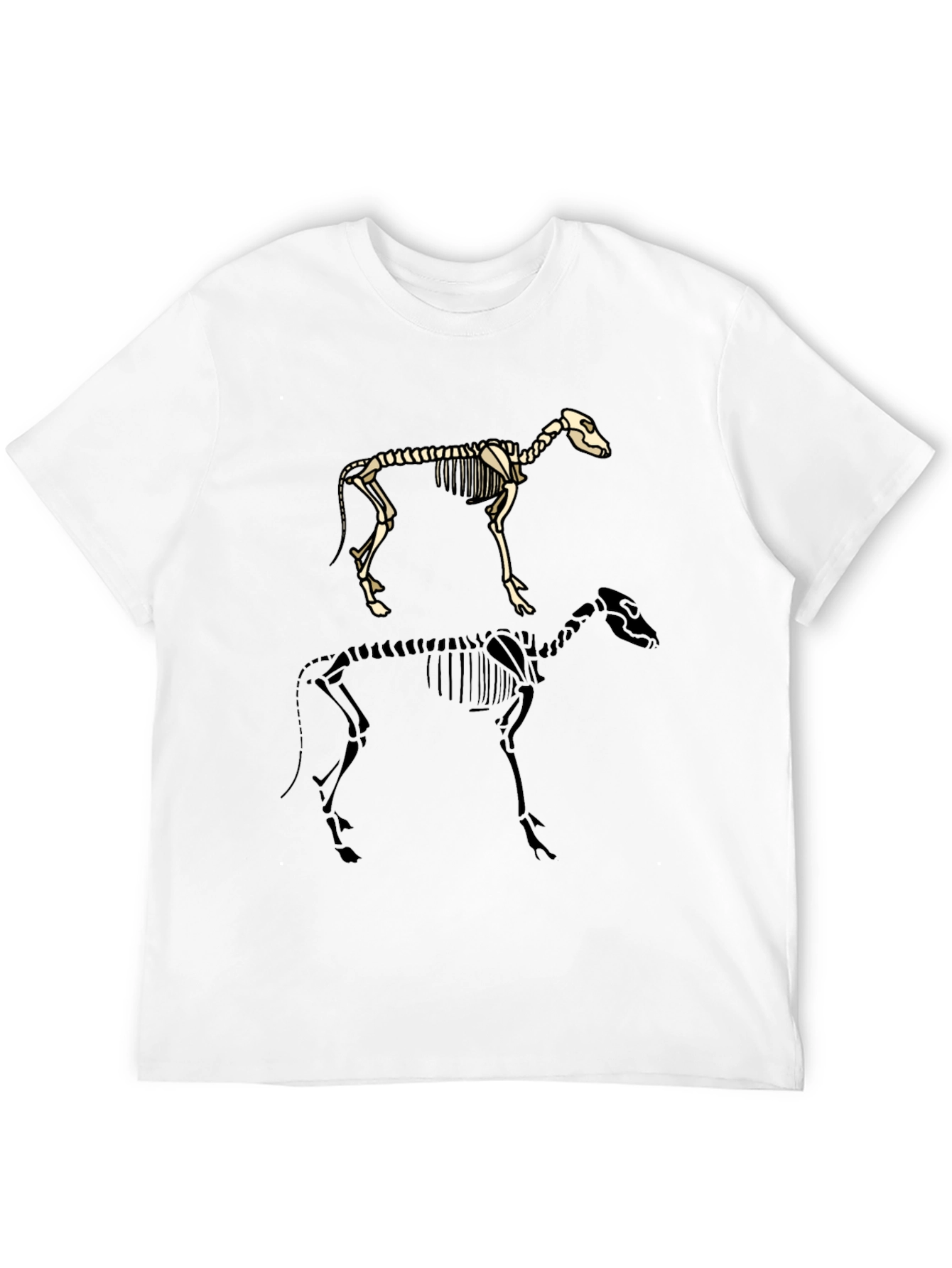 Skeleton Dog Graphic Tee - Black Cotton T-Shirt