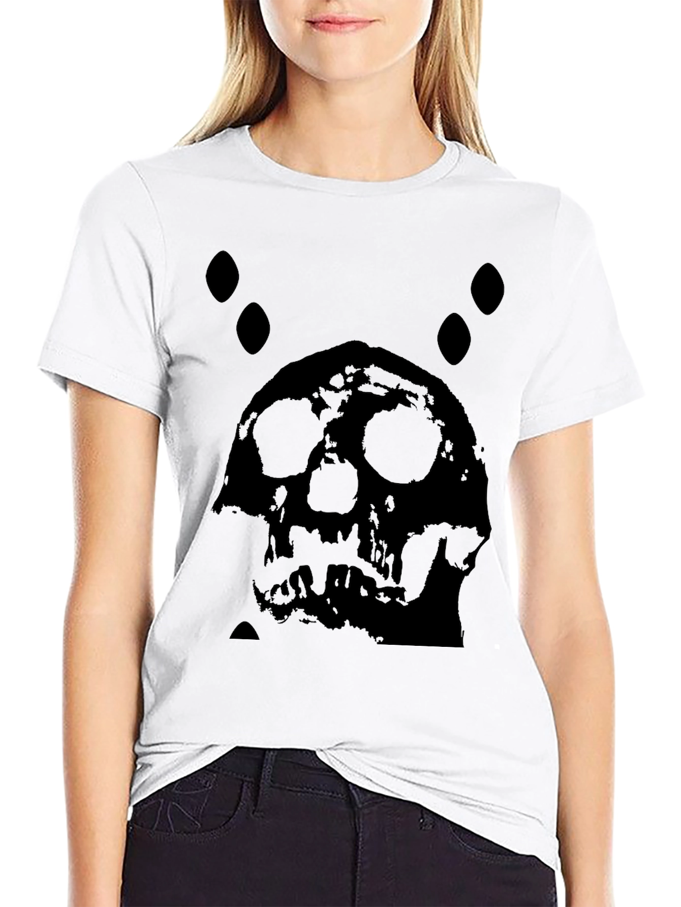 Skull Graphic Print Black T-Shirt