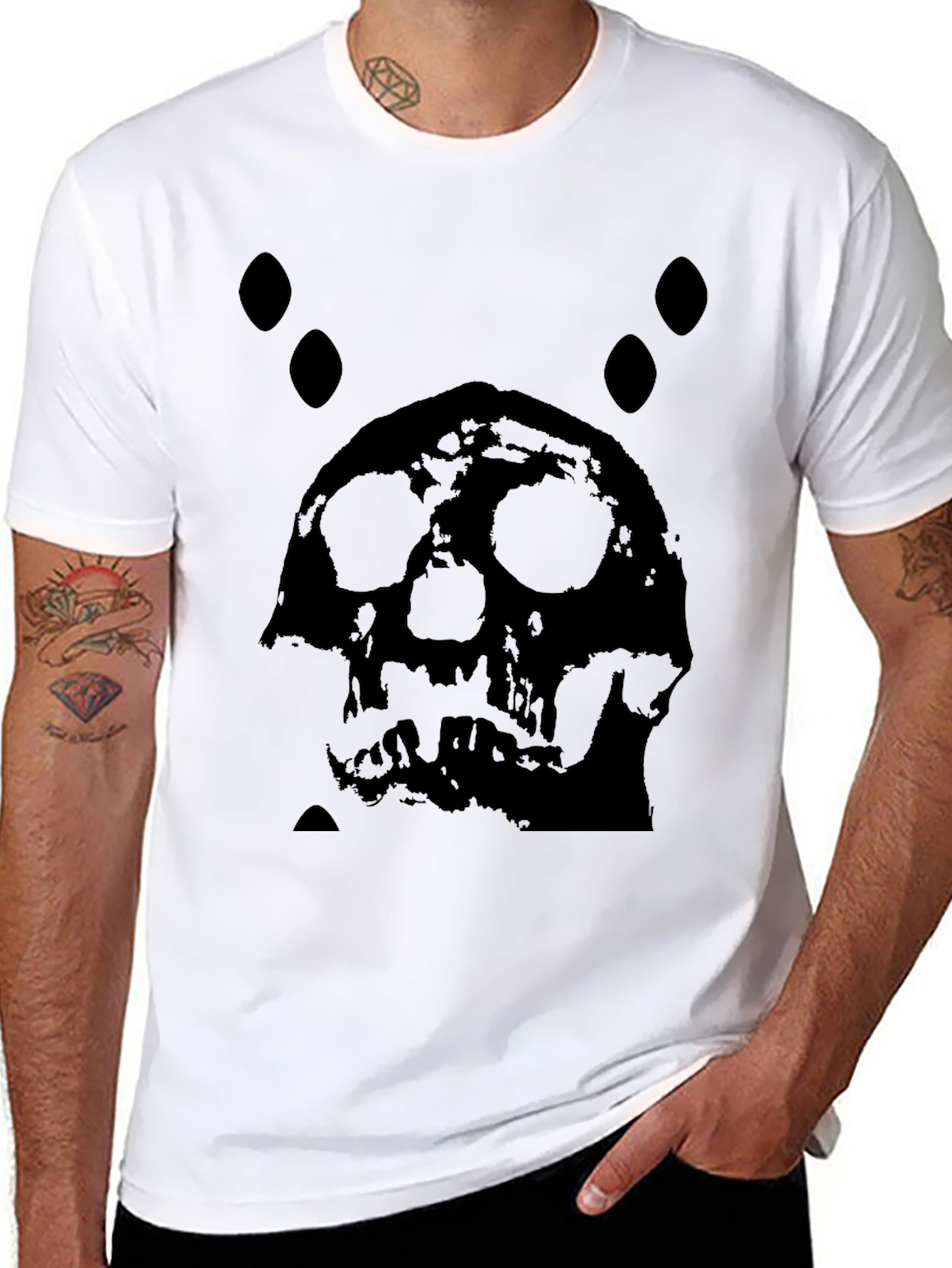 Skull Graphic Print Black T-Shirt