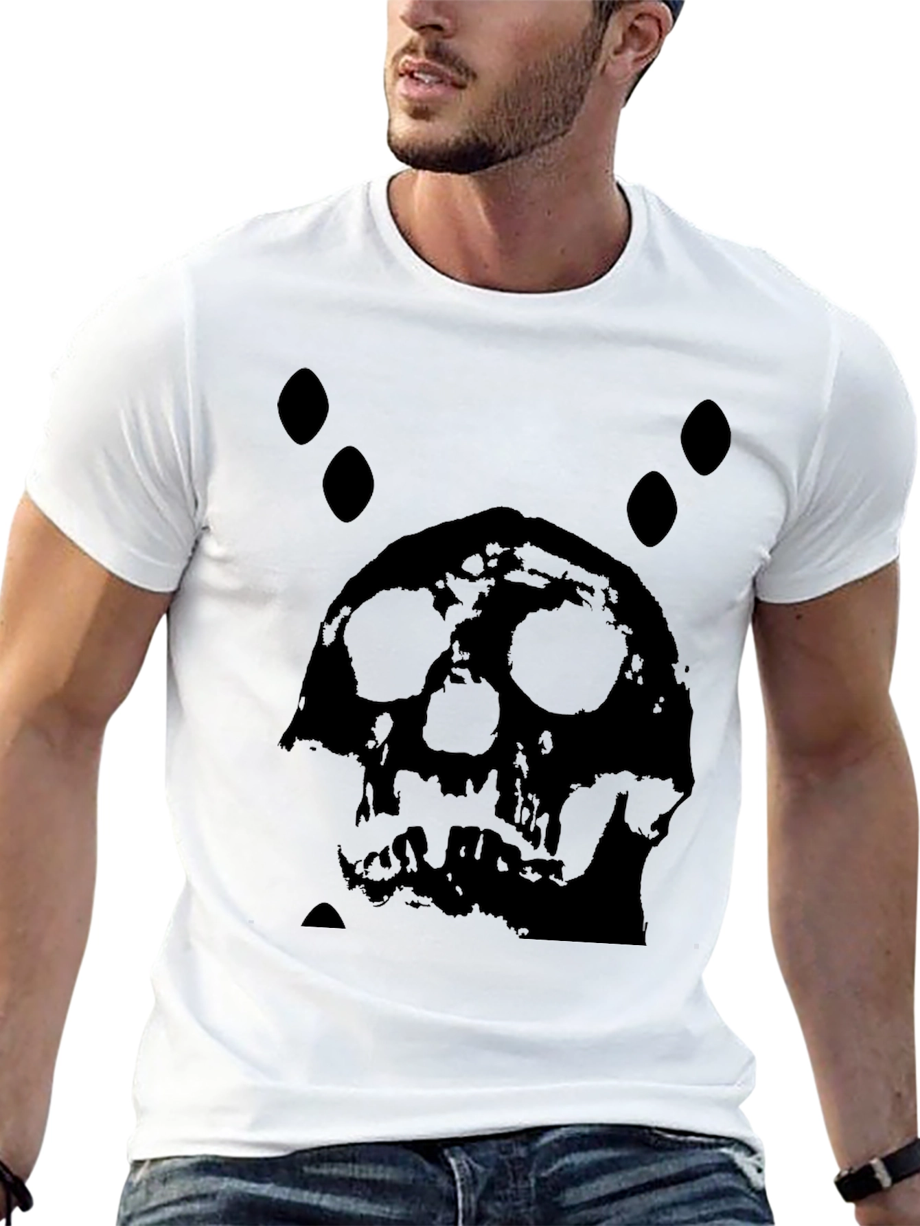 Skull Graphic Print Black T-Shirt