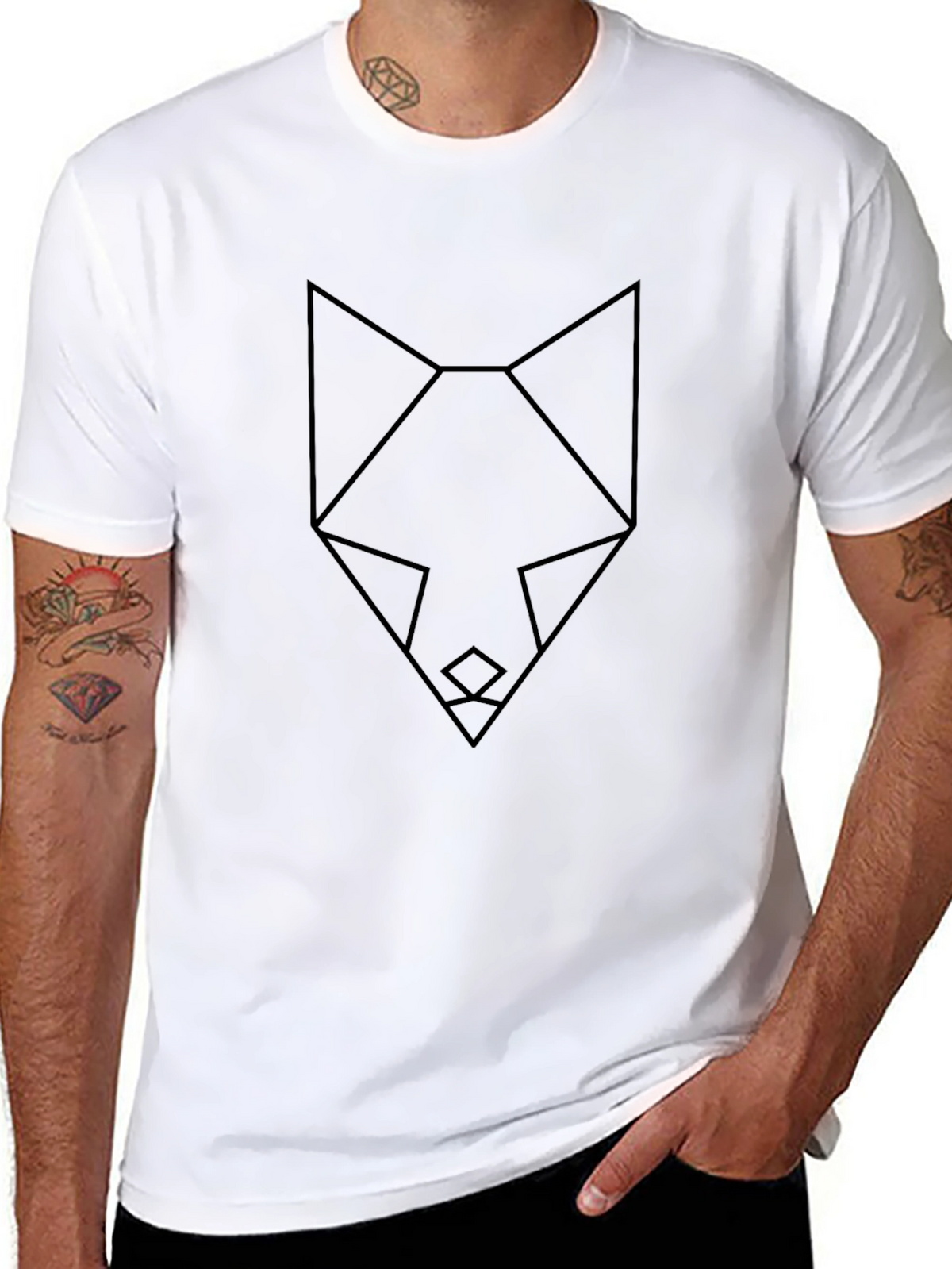 Geometric Fox Tee - Modern Minimalist Design