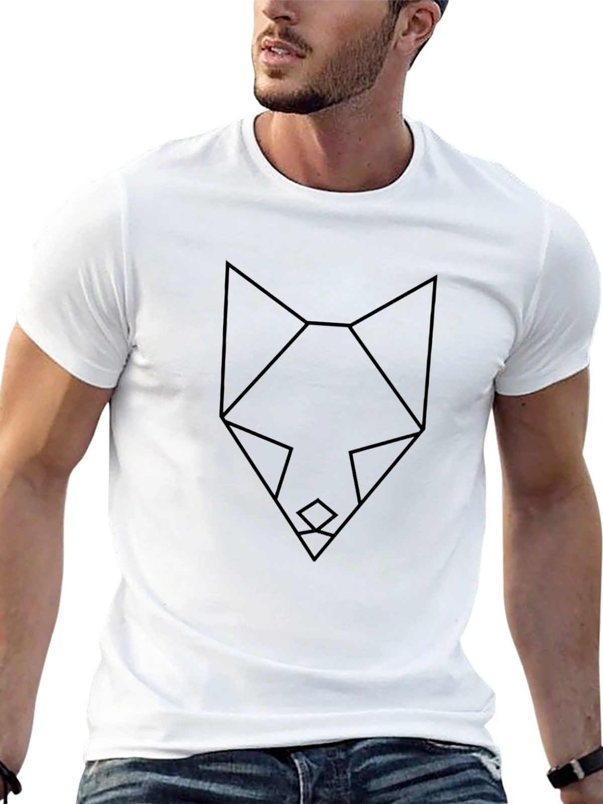 Geometric Fox Tee - Modern Minimalist Design