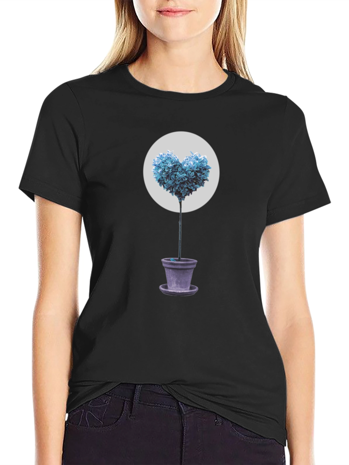 Heart Tree Graphic Tee - Black