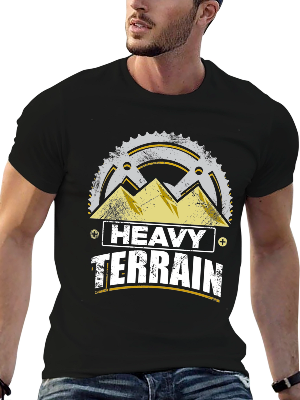 Heavy Terrain Mountain Bike T-Shirt - Black