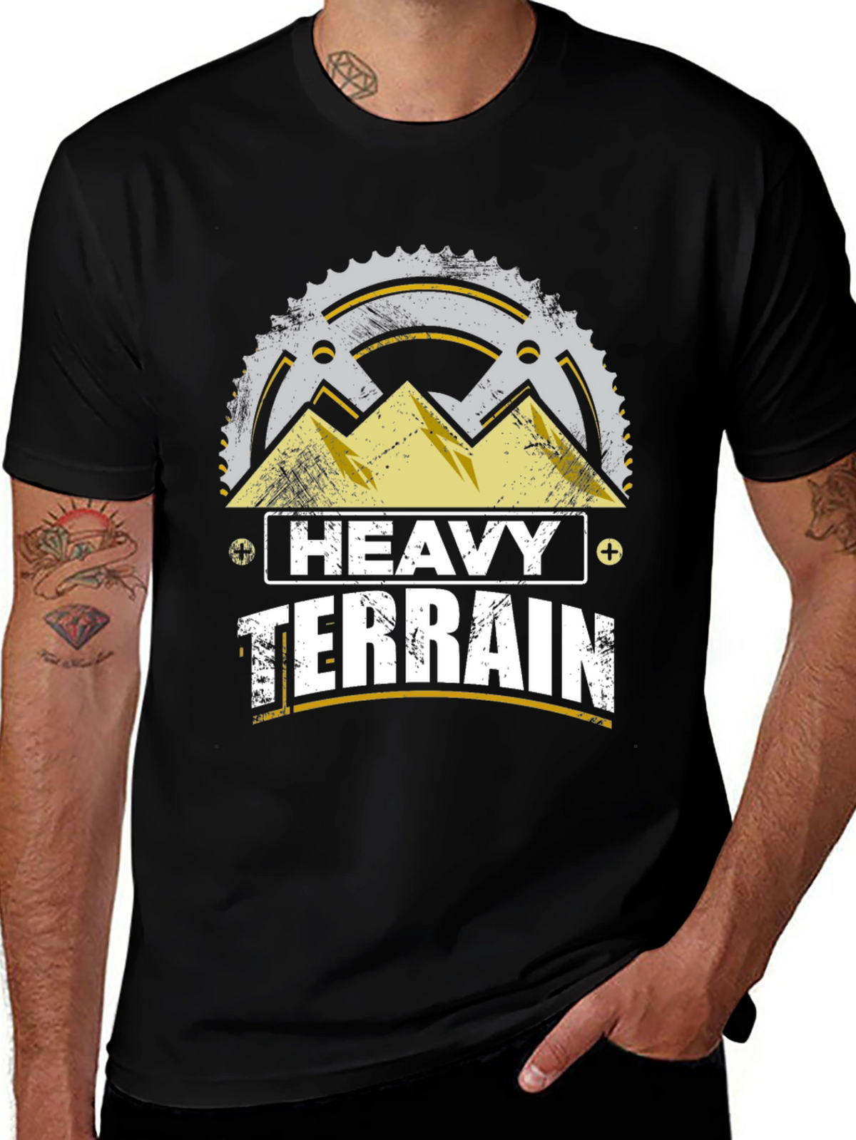 Heavy Terrain Mountain Bike T-Shirt - Black