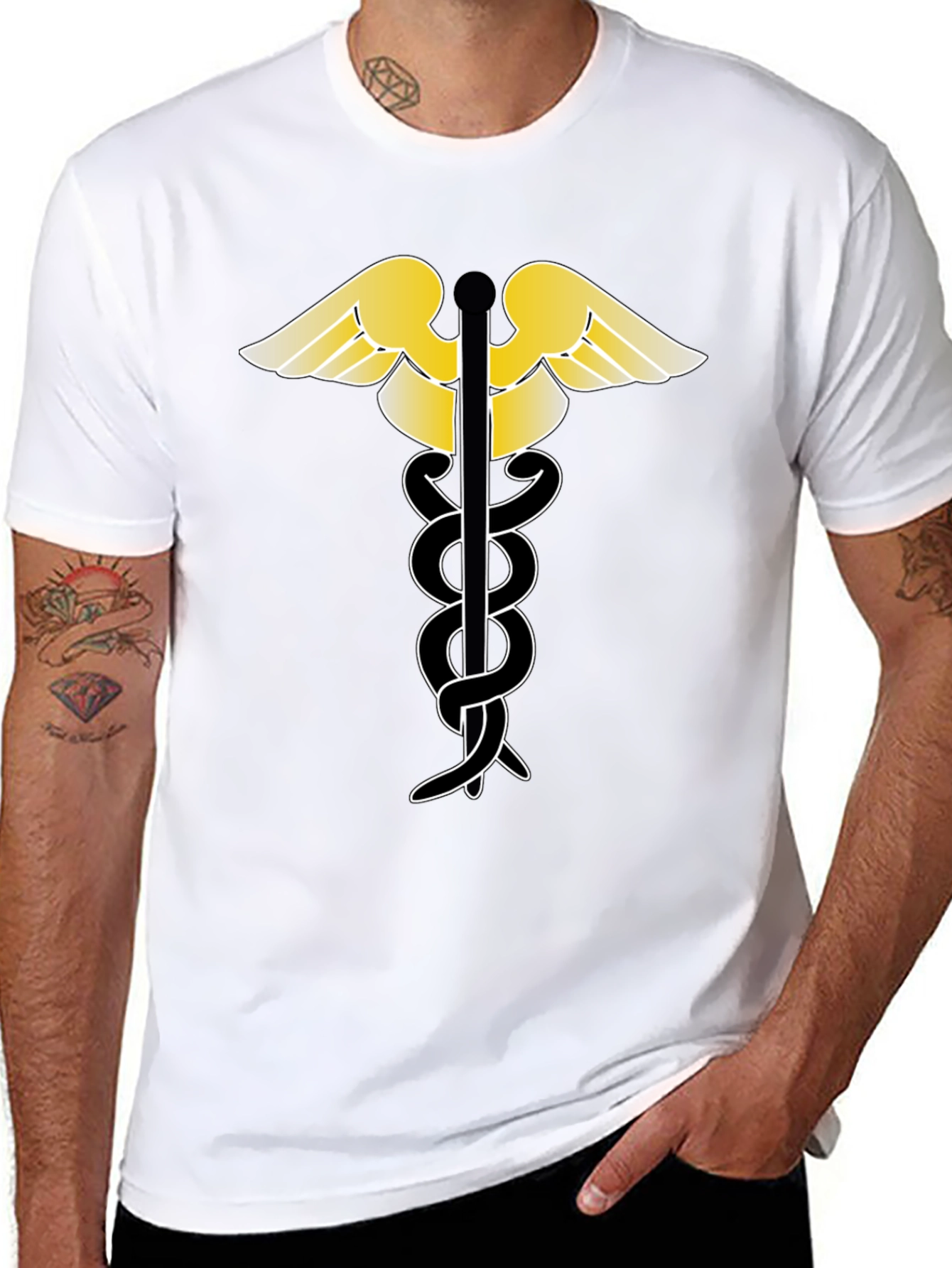 Caduceus Symbol Black T-Shirt