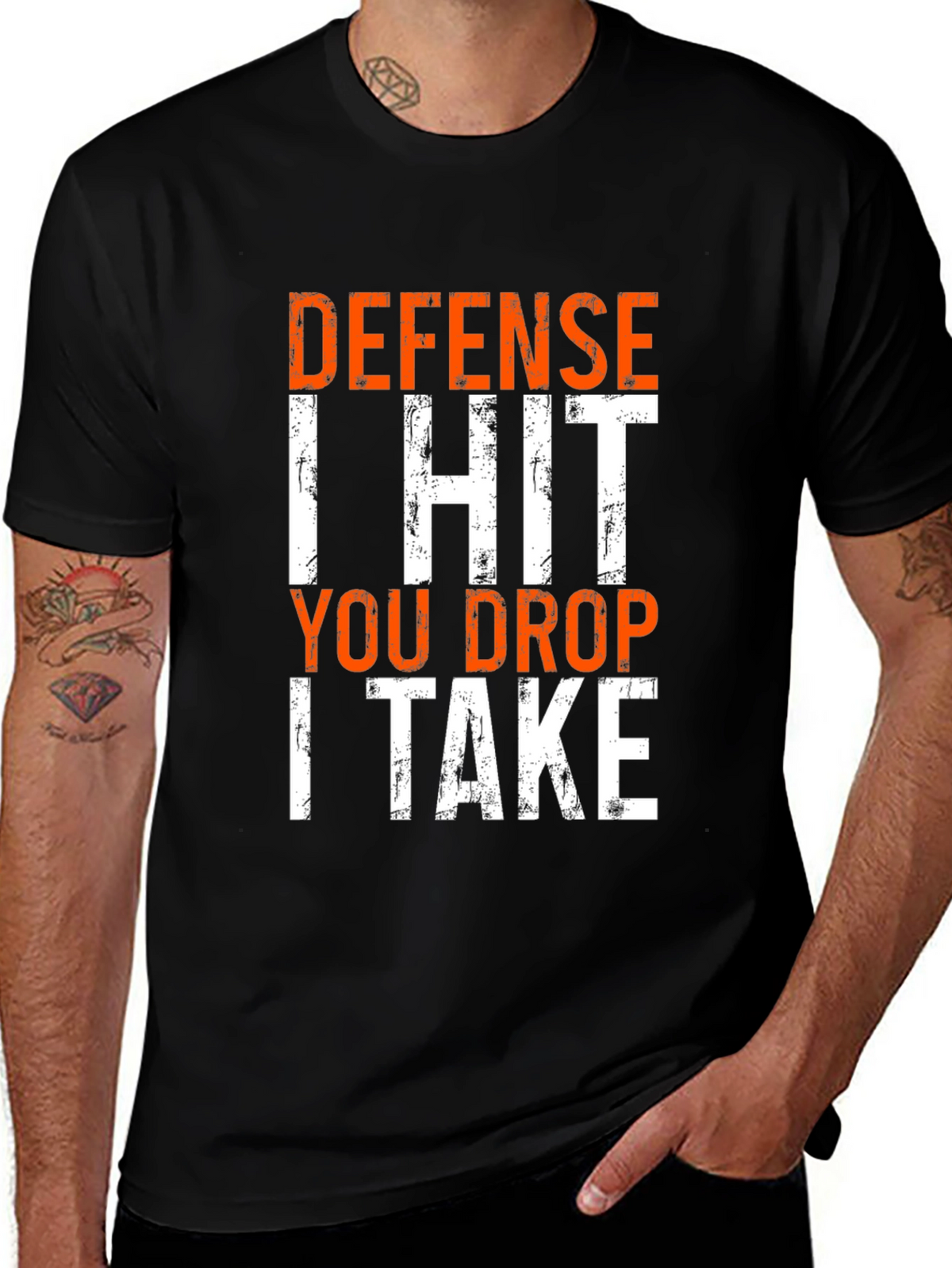 Defense I Hit You Drop I Take Funny T-Shirt
