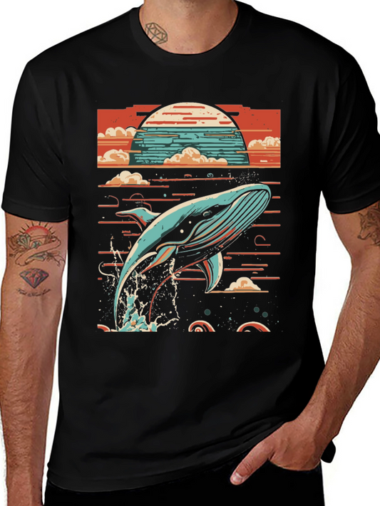 Whale Sunset Graphic Tee - Ocean Lovers T-Shirt