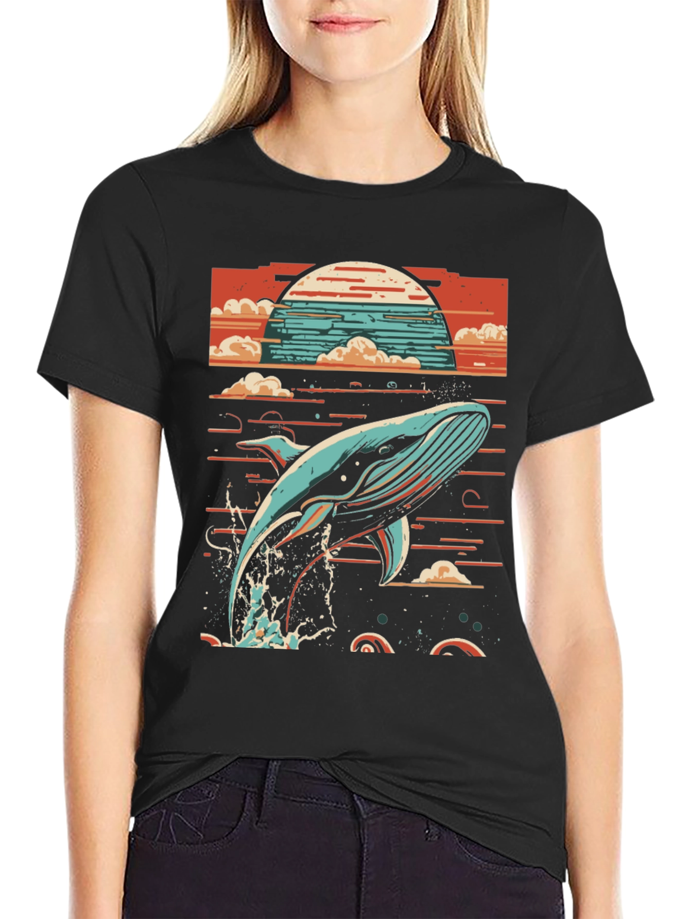 Whale Sunset Graphic Tee - Ocean Lovers T-Shirt