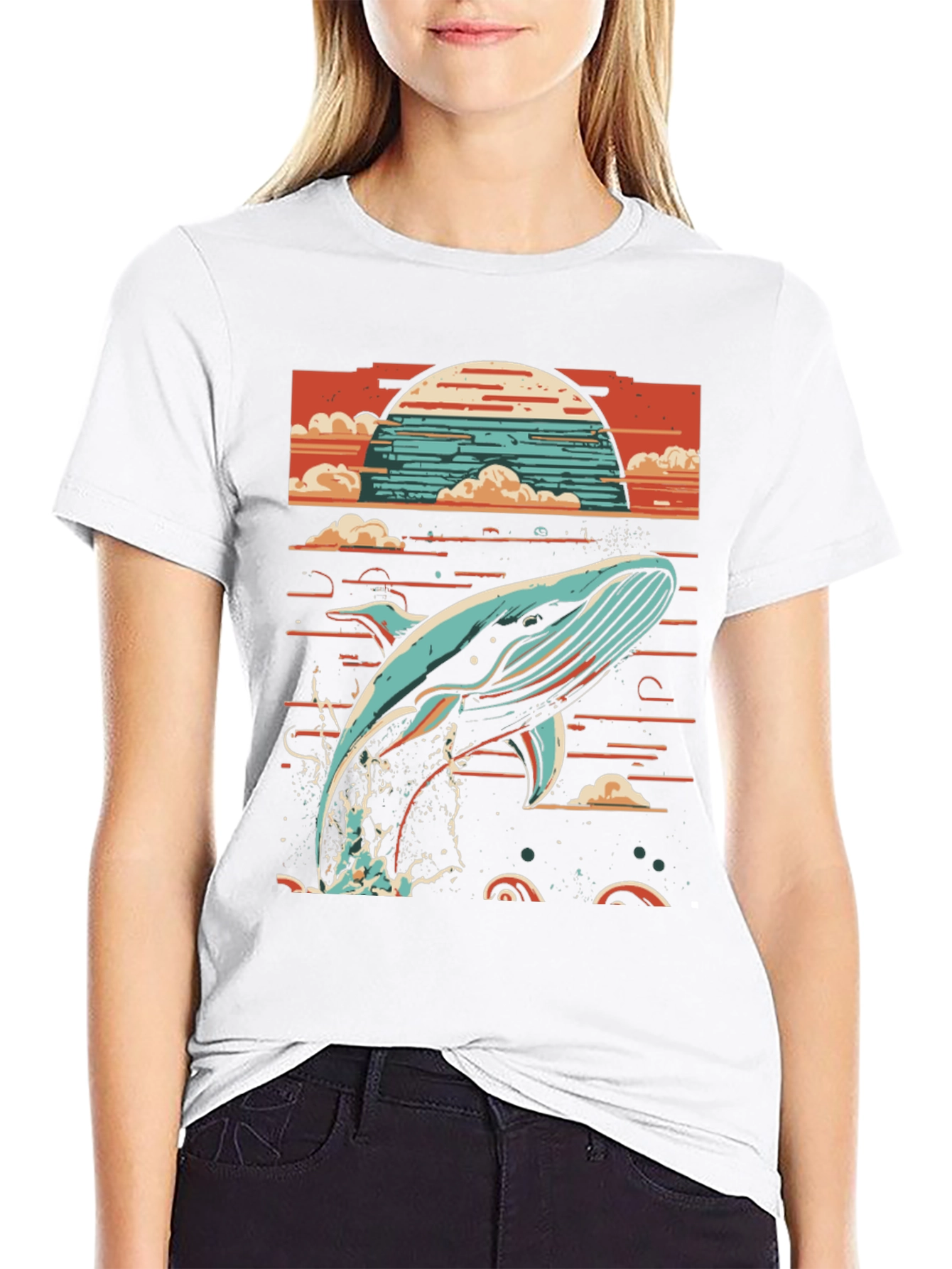 Whale Sunset Graphic Tee - Ocean Lovers T-Shirt