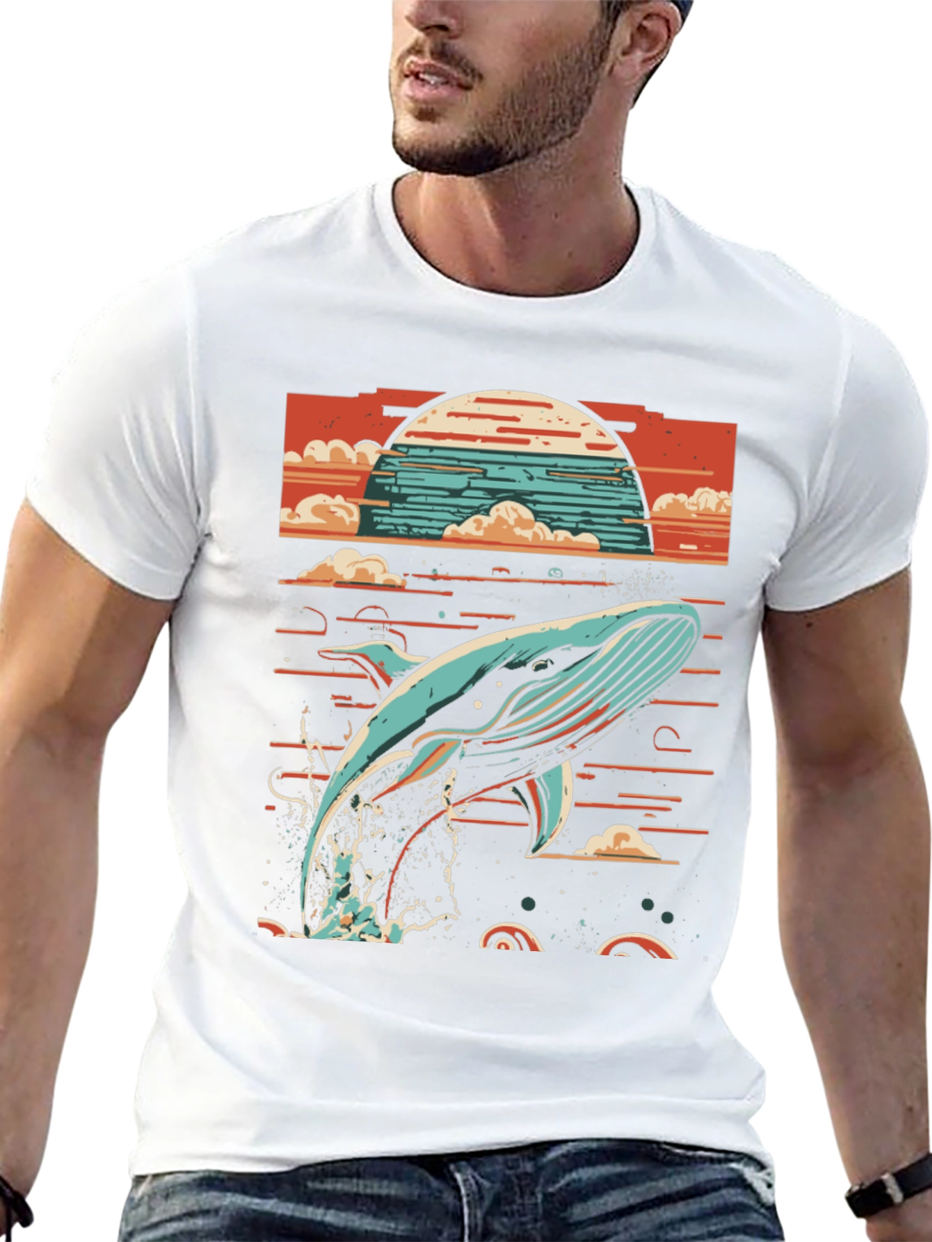 Whale Sunset Graphic Tee - Ocean Lovers T-Shirt