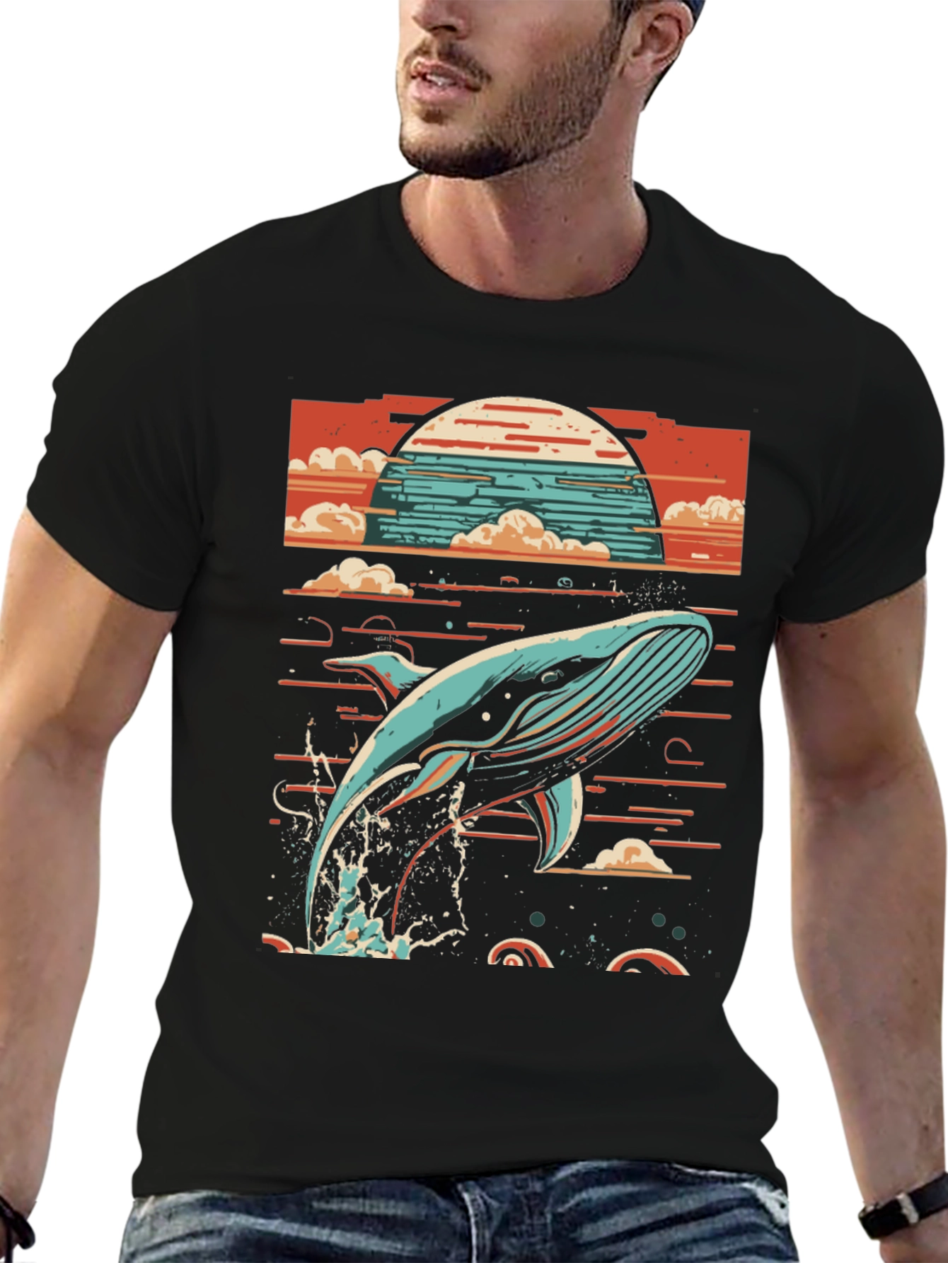 Whale Sunset Graphic Tee - Ocean Lovers T-Shirt