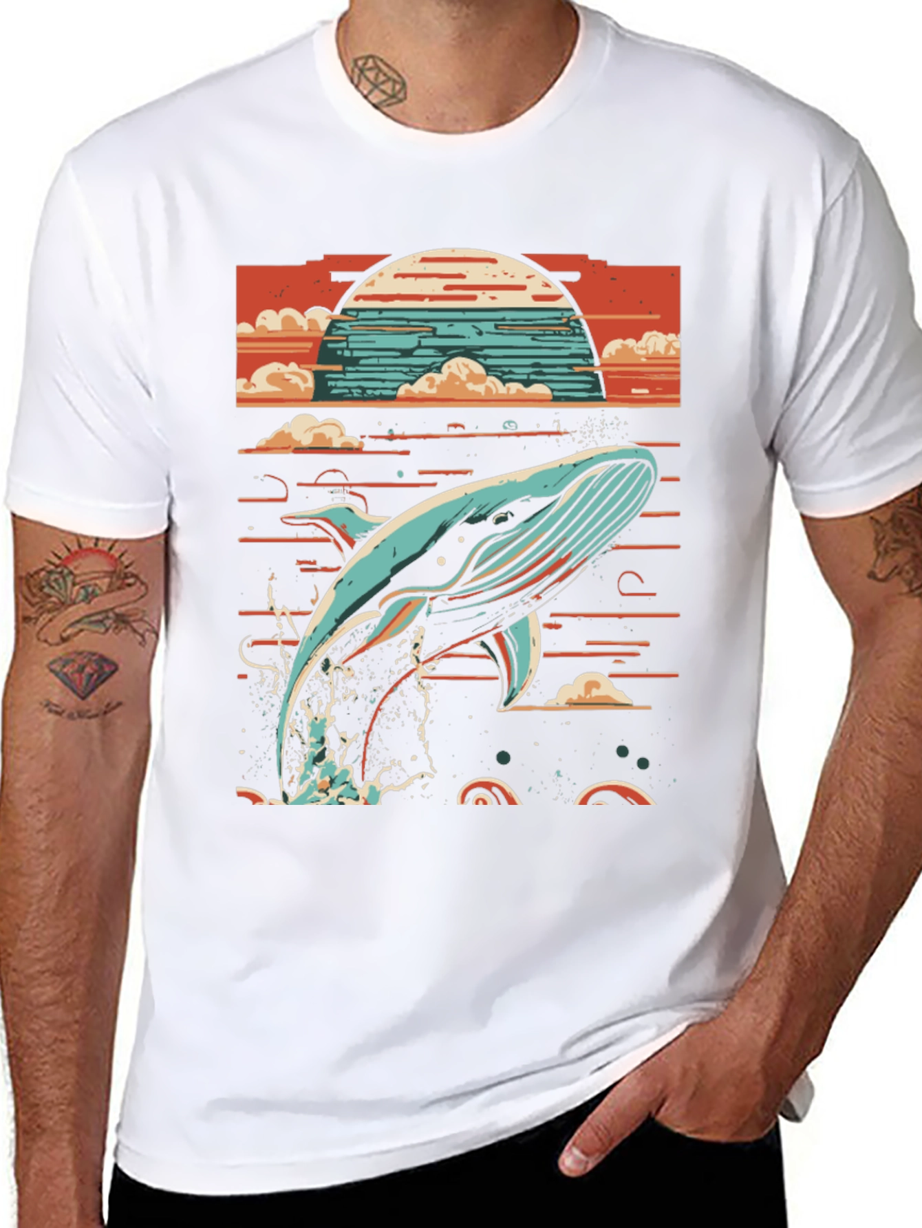Whale Sunset Graphic Tee - Ocean Lovers T-Shirt