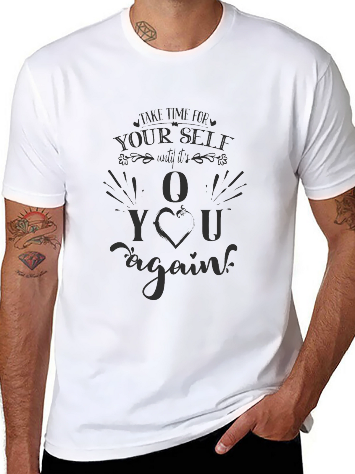Self-Care Black Cotton T-Shirt