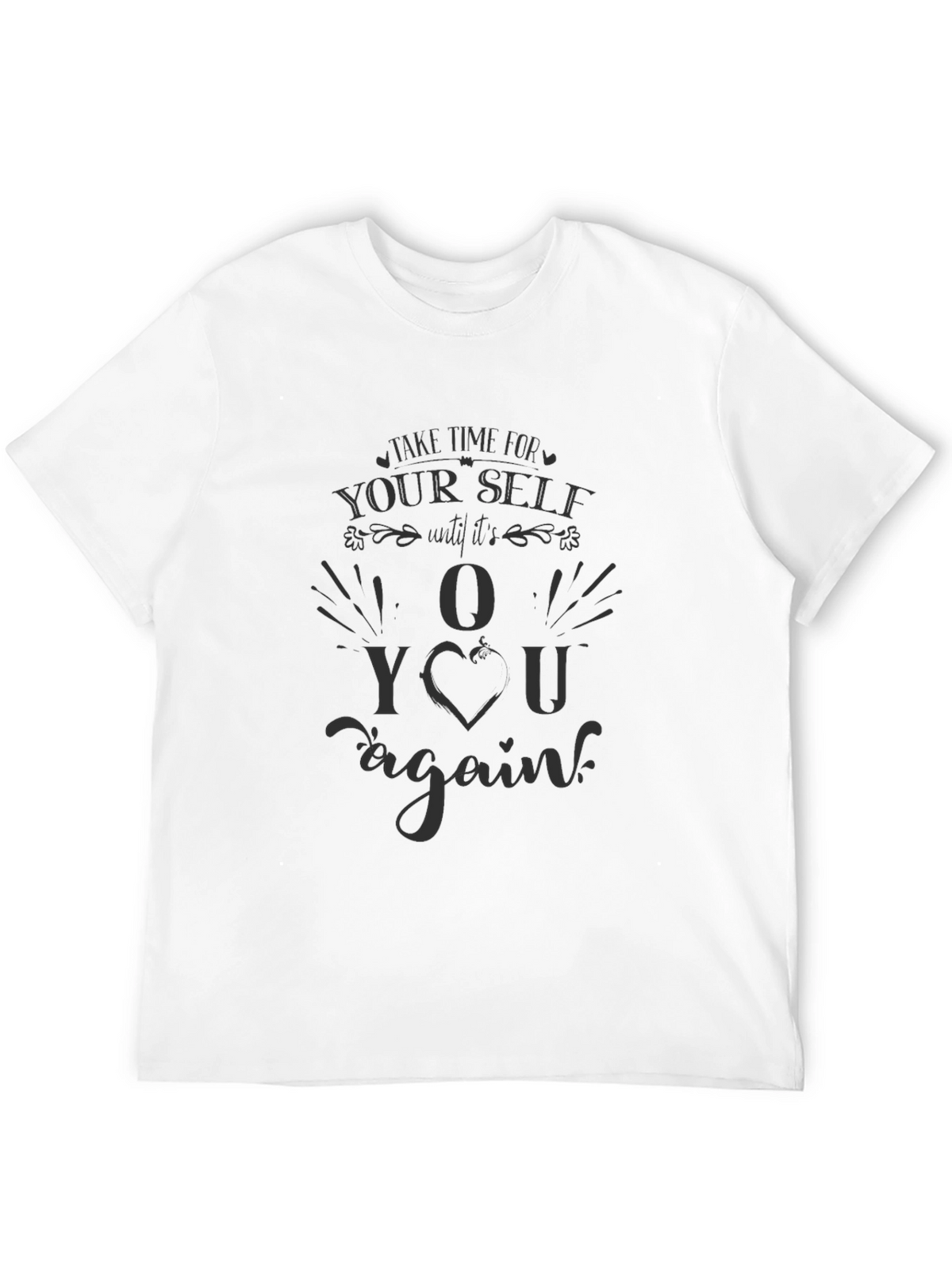 Self-Care Black Cotton T-Shirt