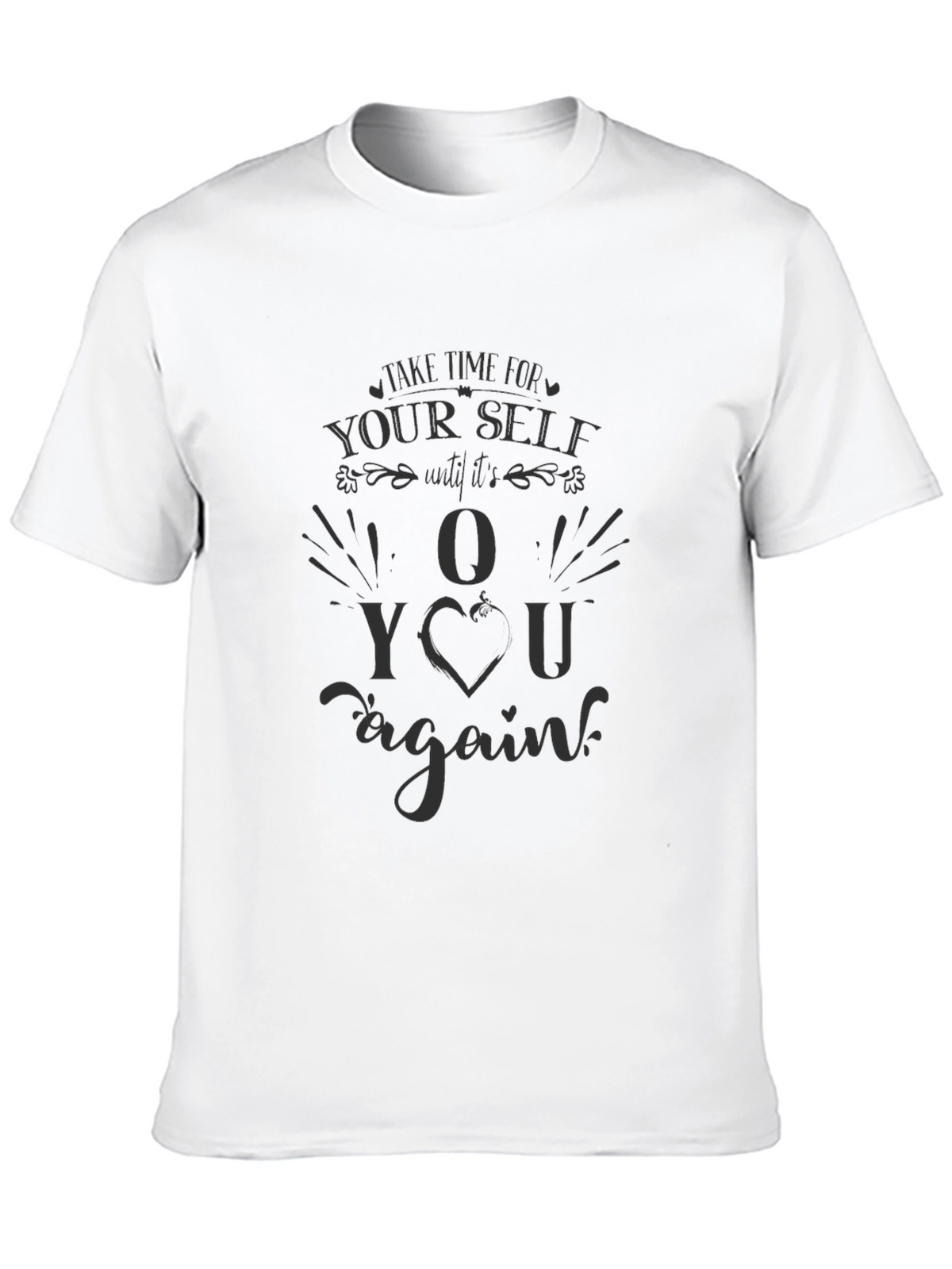 Self-Care Black Cotton T-Shirt