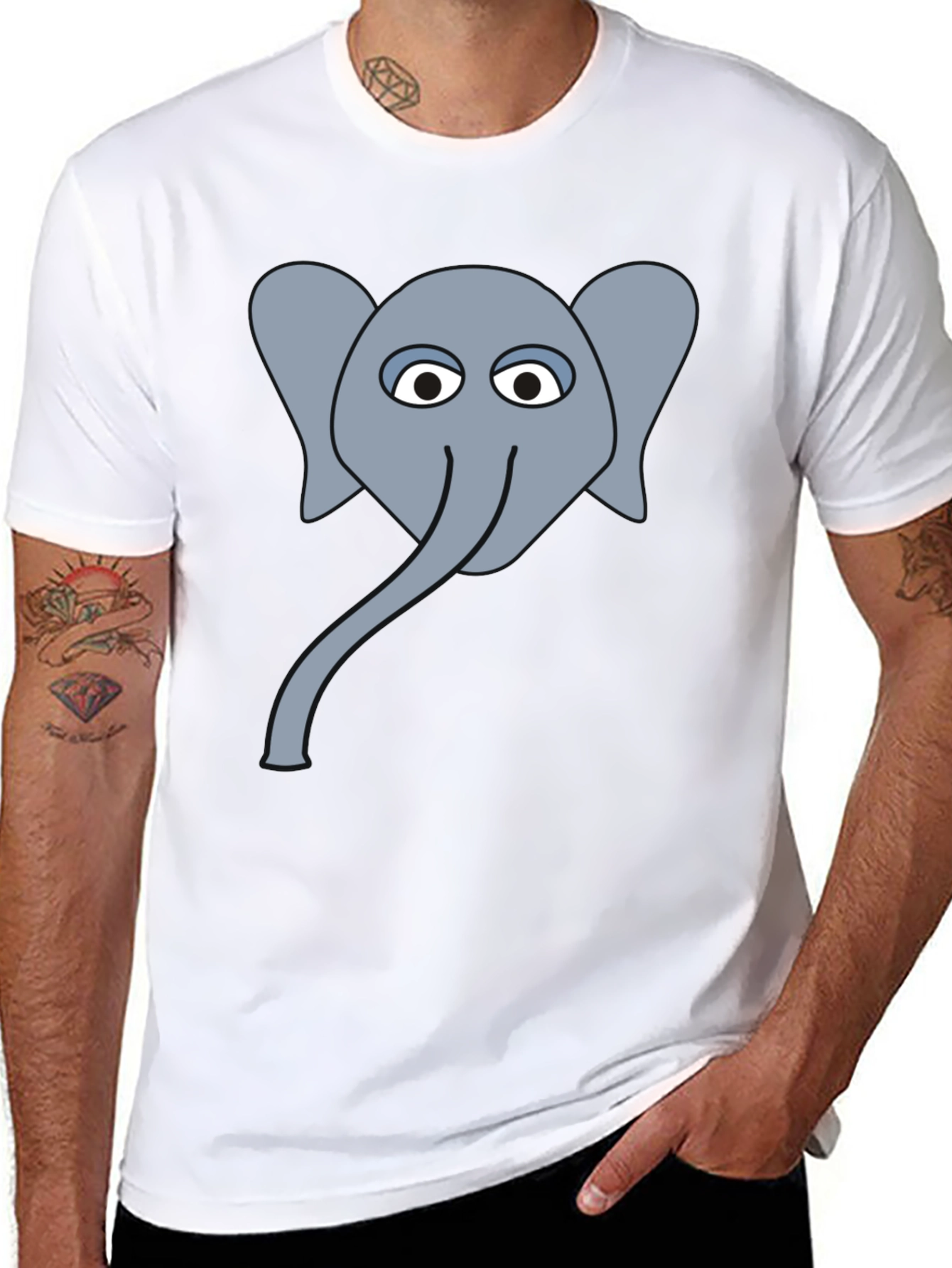 Elephant Graphic Tee - Mens Black T-Shirt