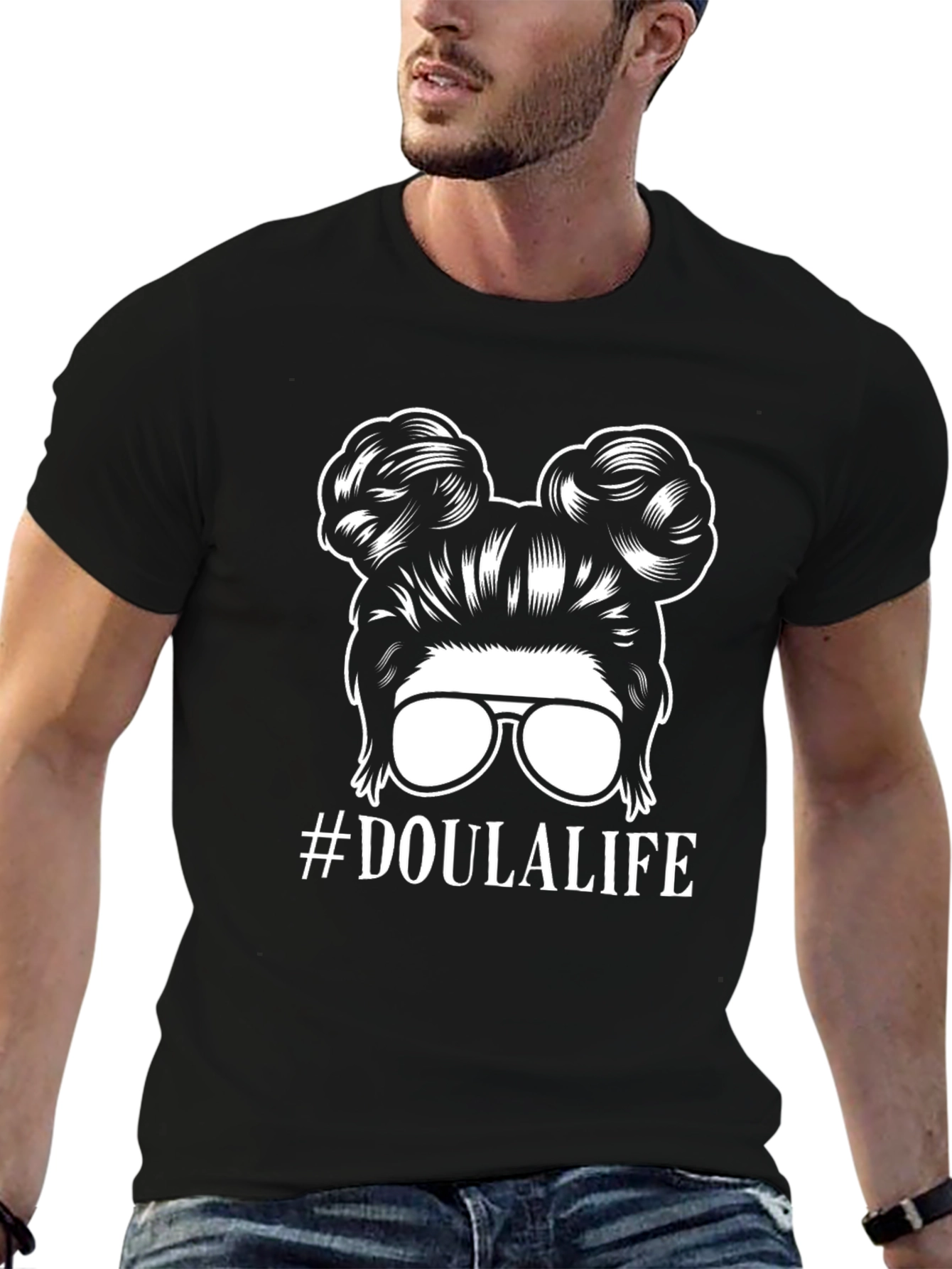 #DoulaLife Messy Bun T-Shirt - Cute & Comfy
