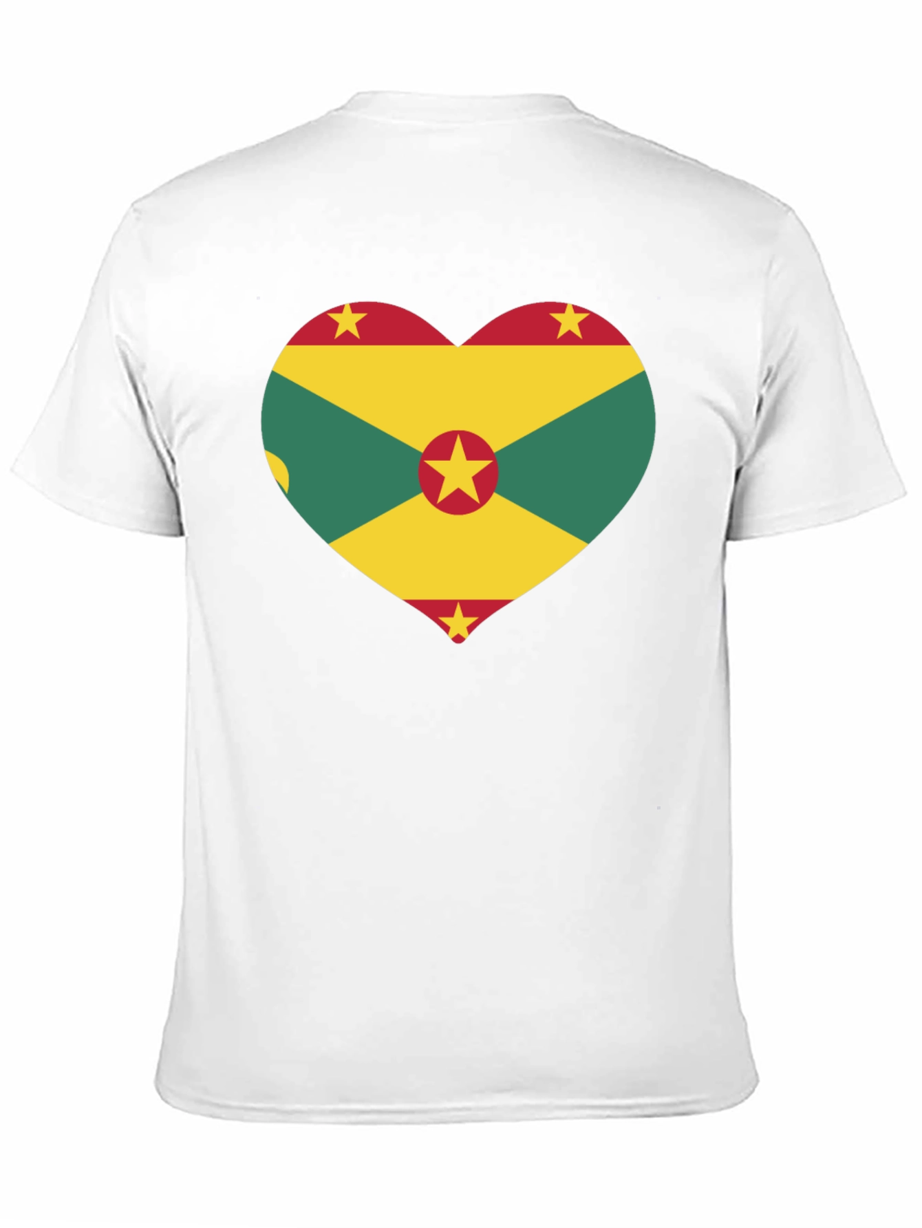 Grenada Flag Heart Graphic Tee - Black T-Shirt