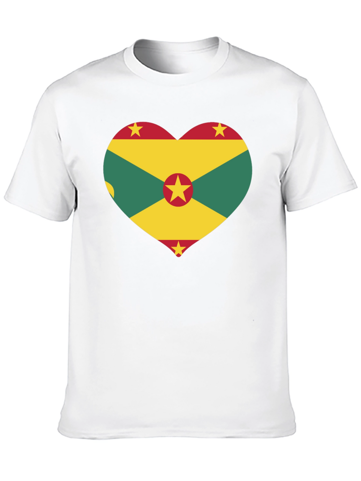 Grenada Flag Heart Graphic Tee - Black T-Shirt