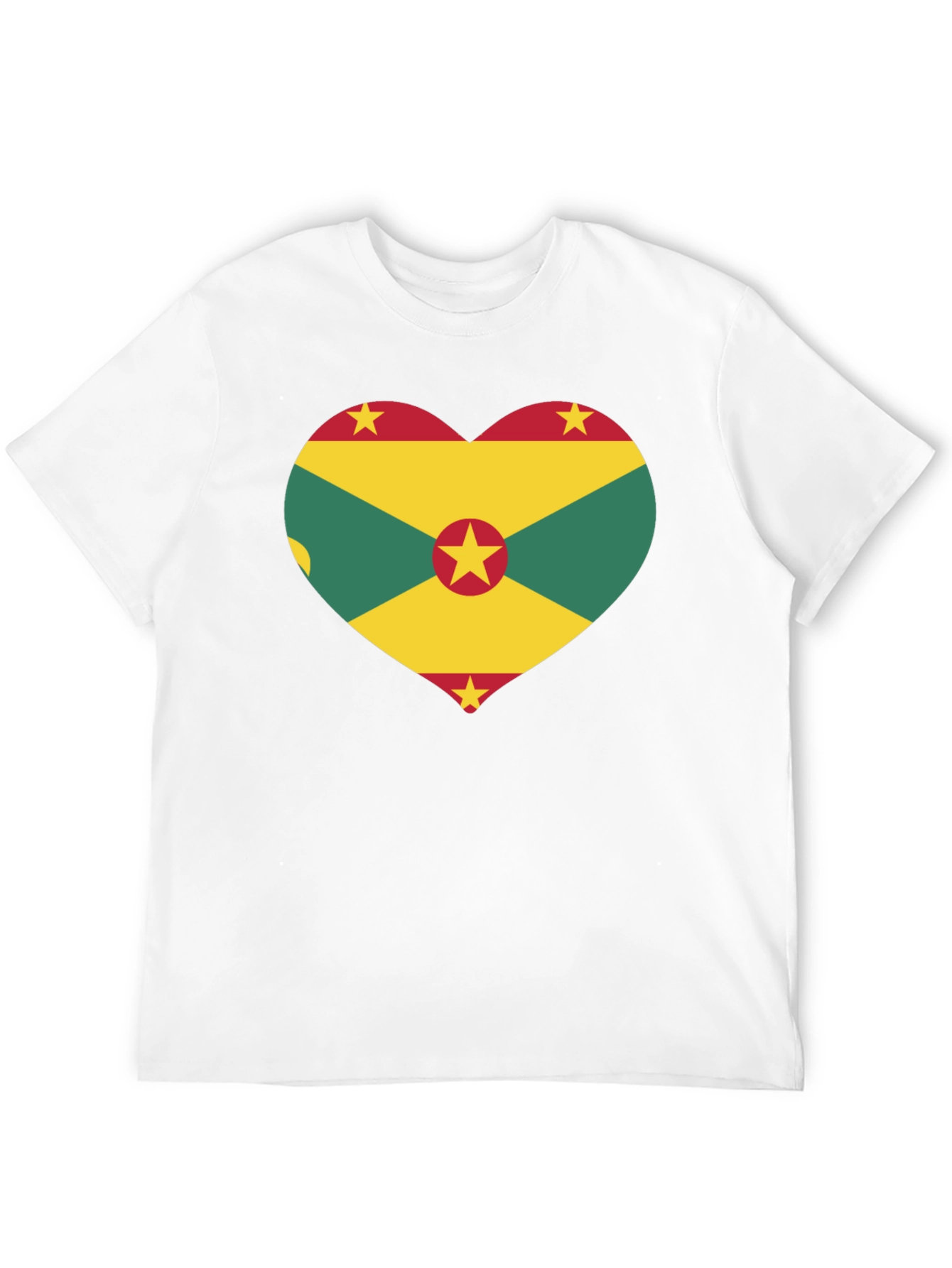 Grenada Flag Heart Graphic Tee - Black T-Shirt