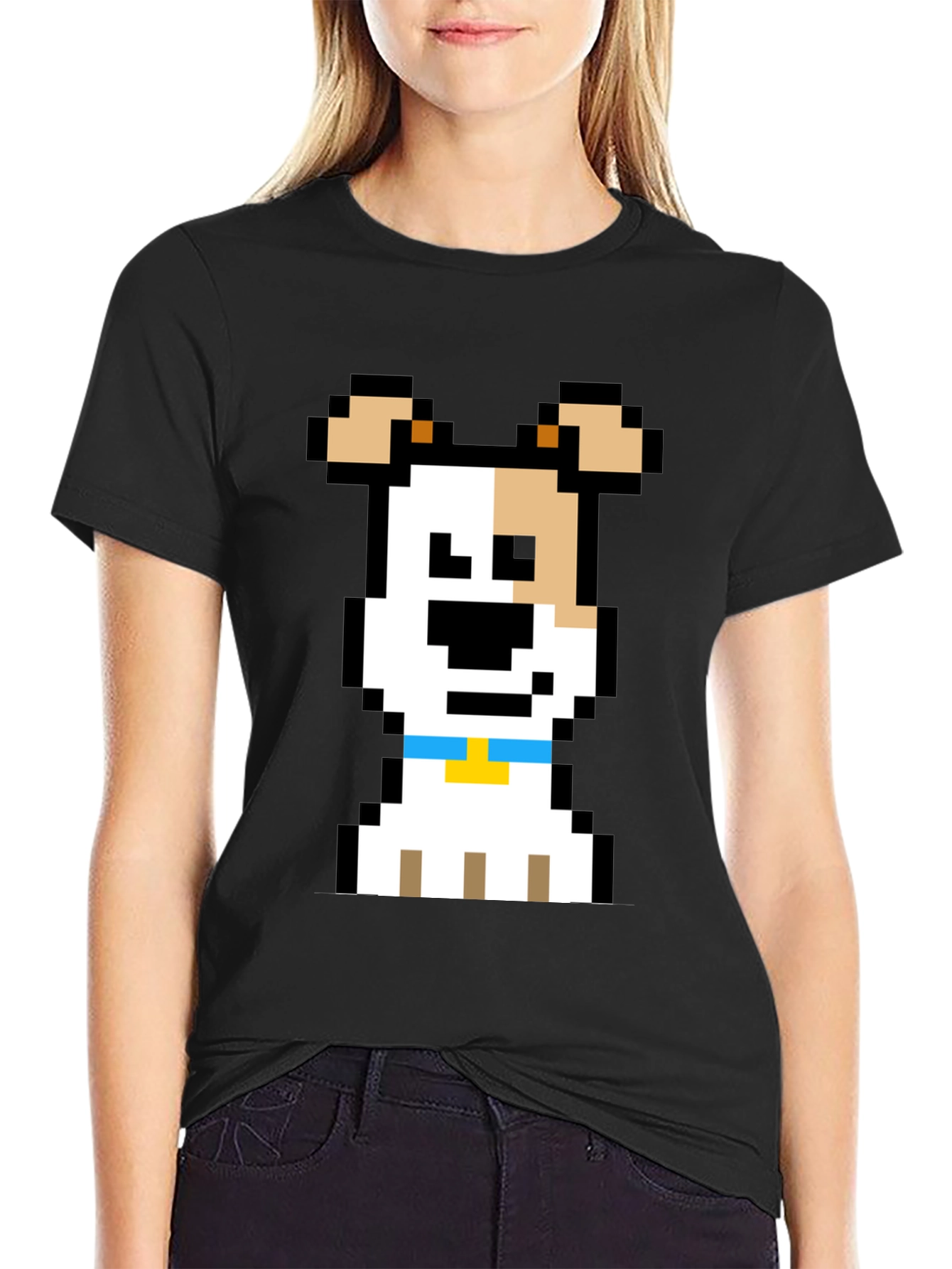 Pixel Dog Graphic Tee - Black T-Shirt