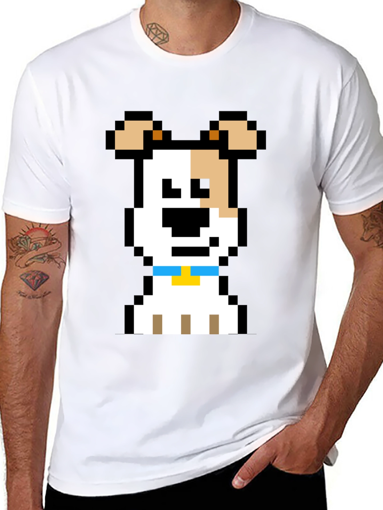 Pixel Dog Graphic Tee - Black T-Shirt