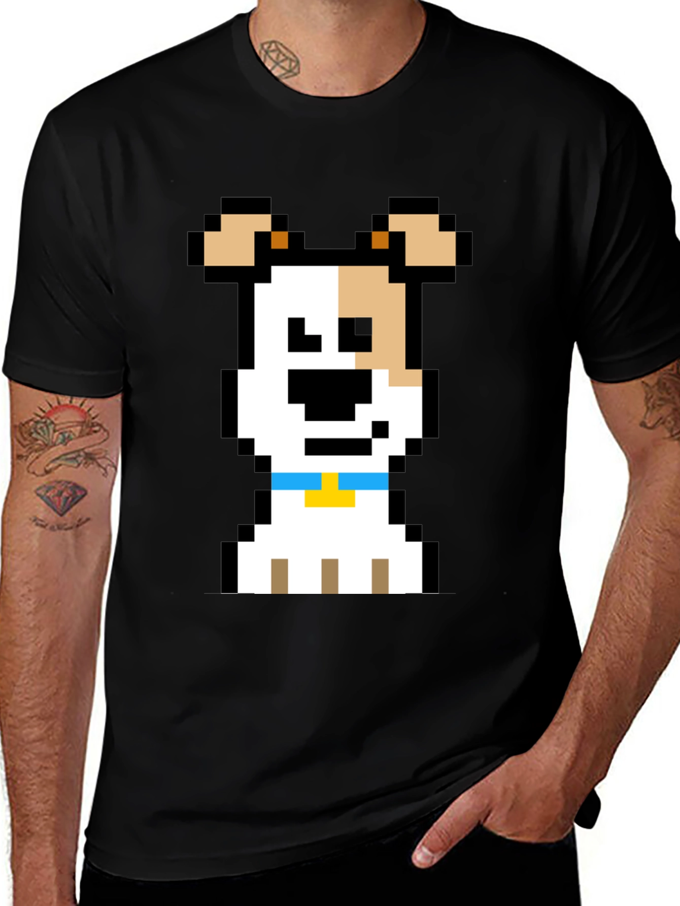 Pixel Dog Graphic Tee - Black T-Shirt