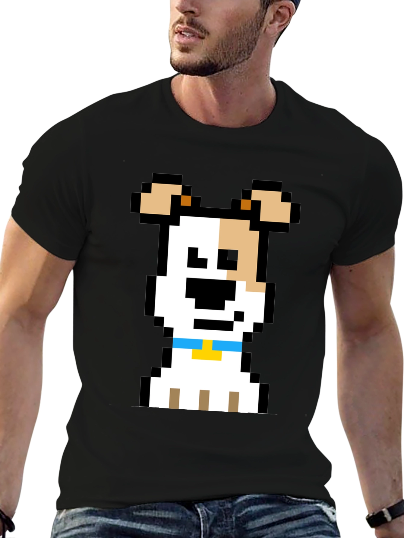 Pixel Dog Graphic Tee - Black T-Shirt