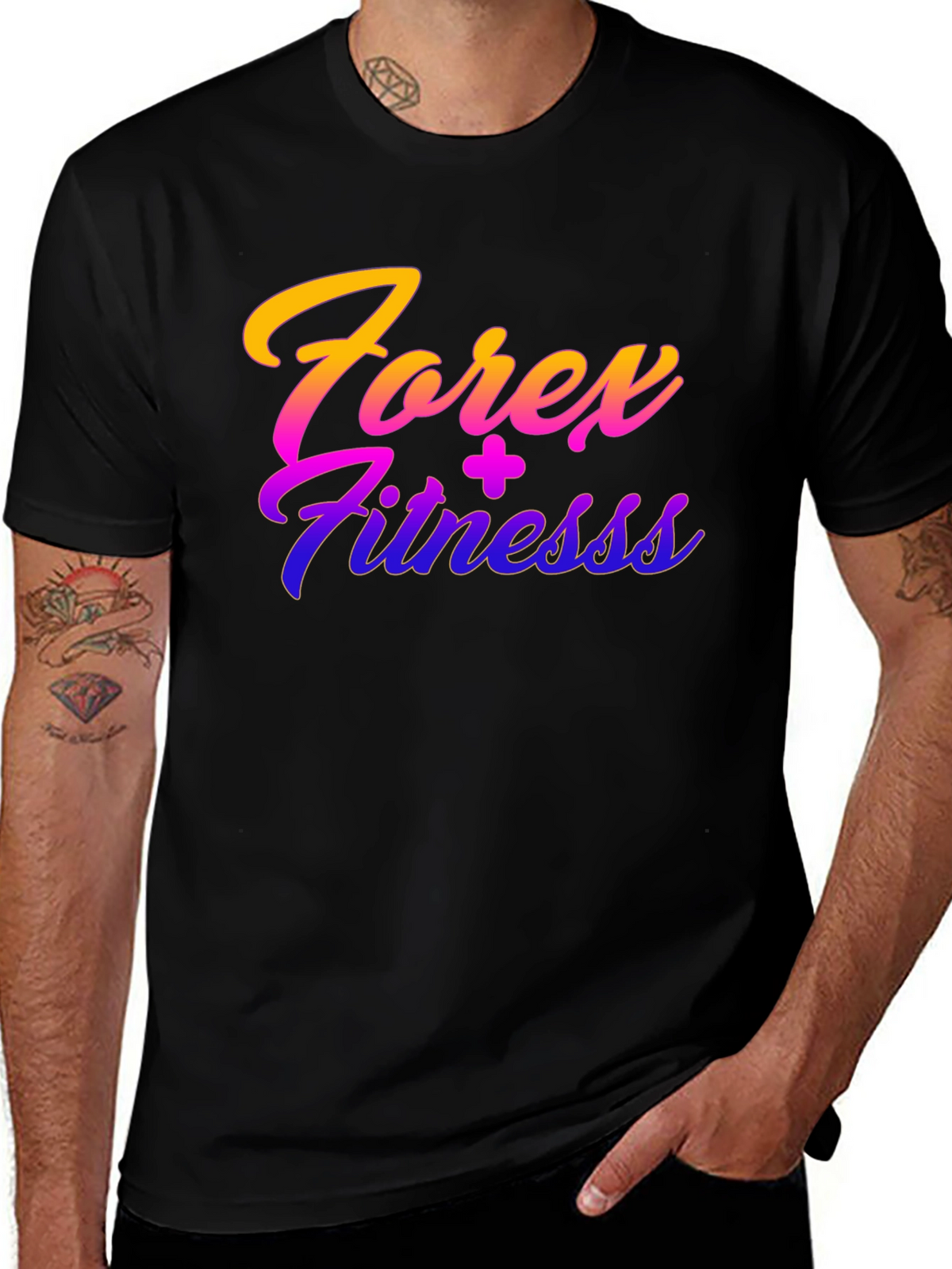Forex Fitness Black Graphic T-Shirt