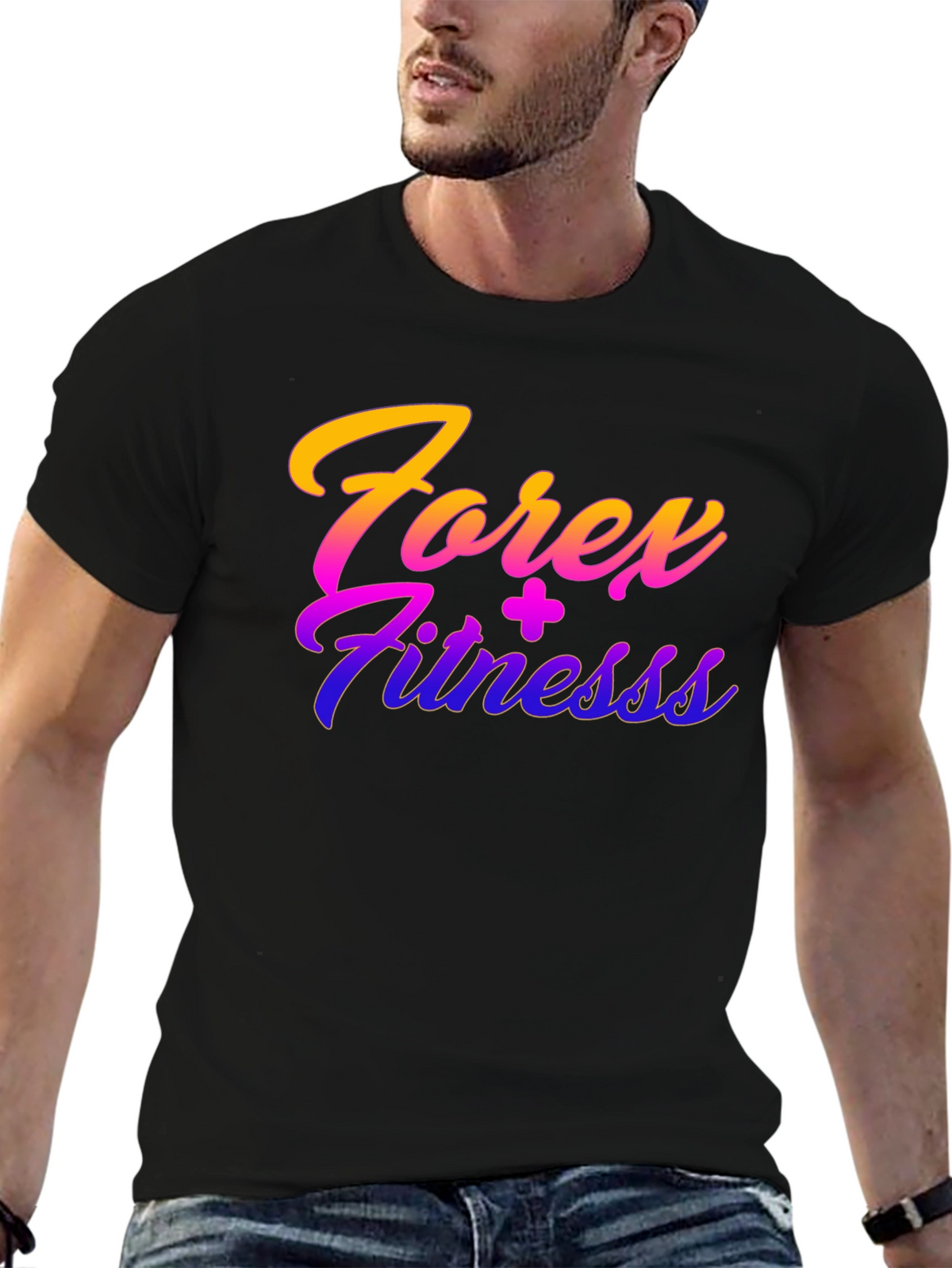 Forex Fitness Black Graphic T-Shirt