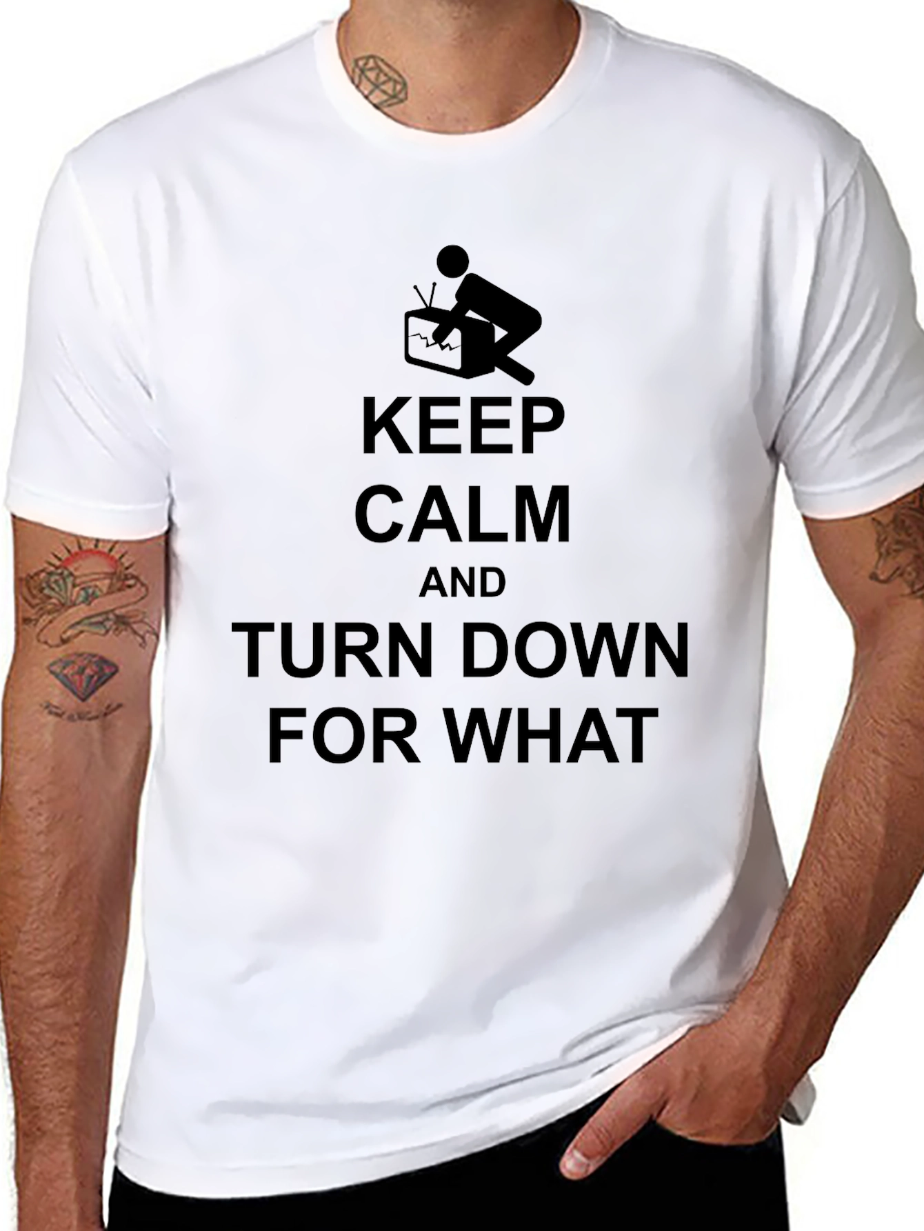 Keep Calm Turn Down T-Shirt - Funny Graphic Tee