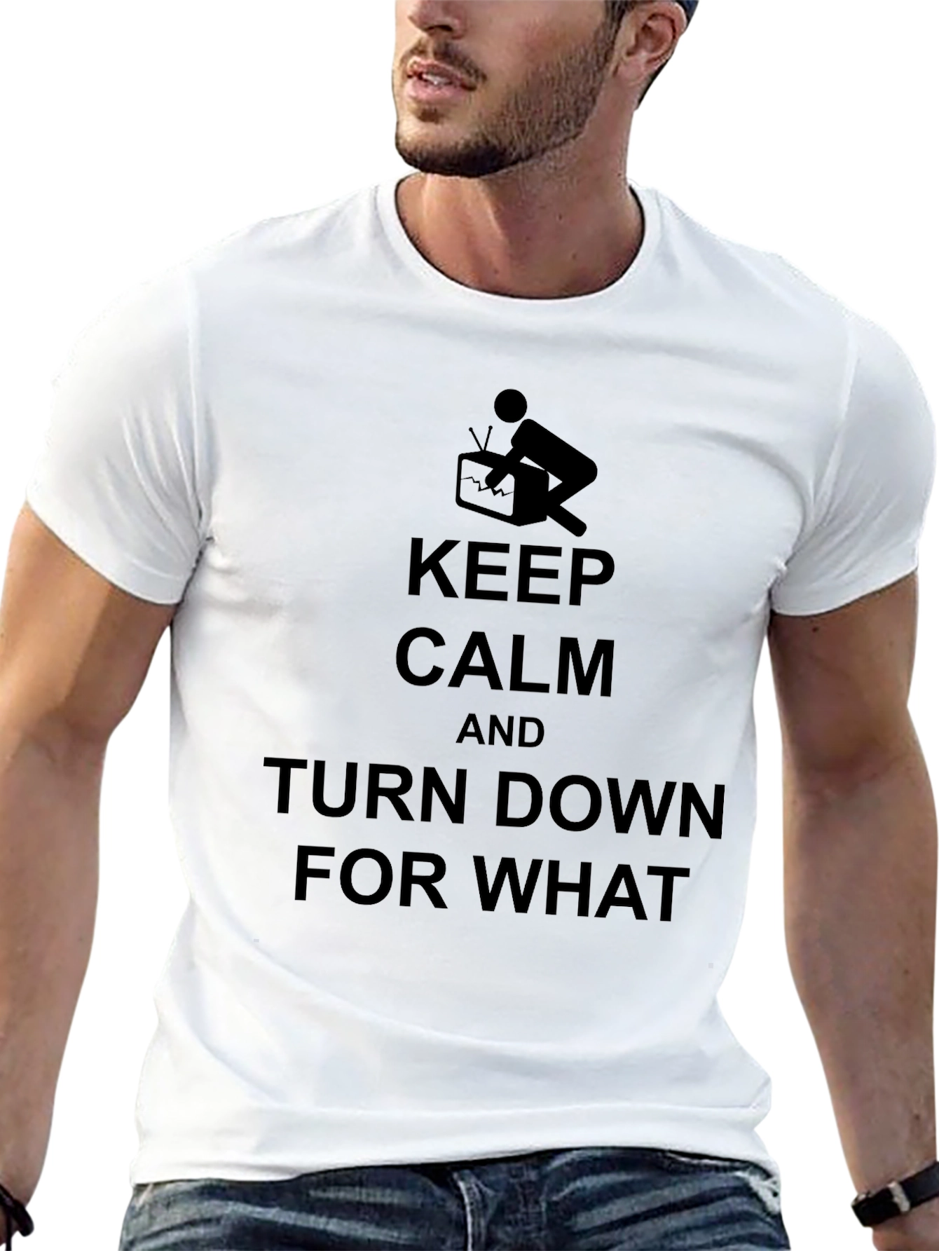 Keep Calm Turn Down T-Shirt - Funny Graphic Tee