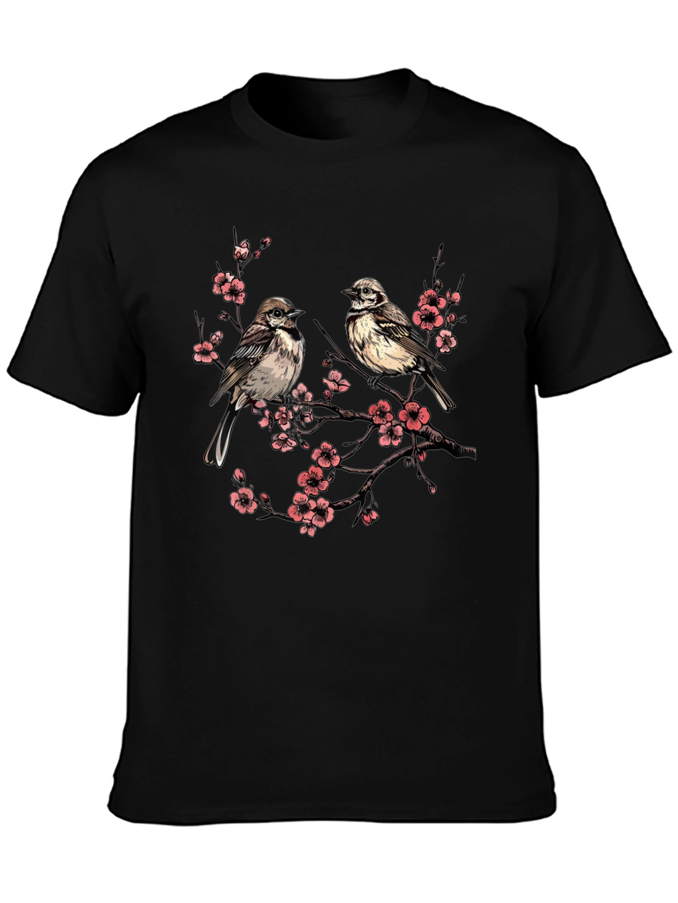 Bird and Blossom Graphic Tee - Unisex Cotton T-Shirt