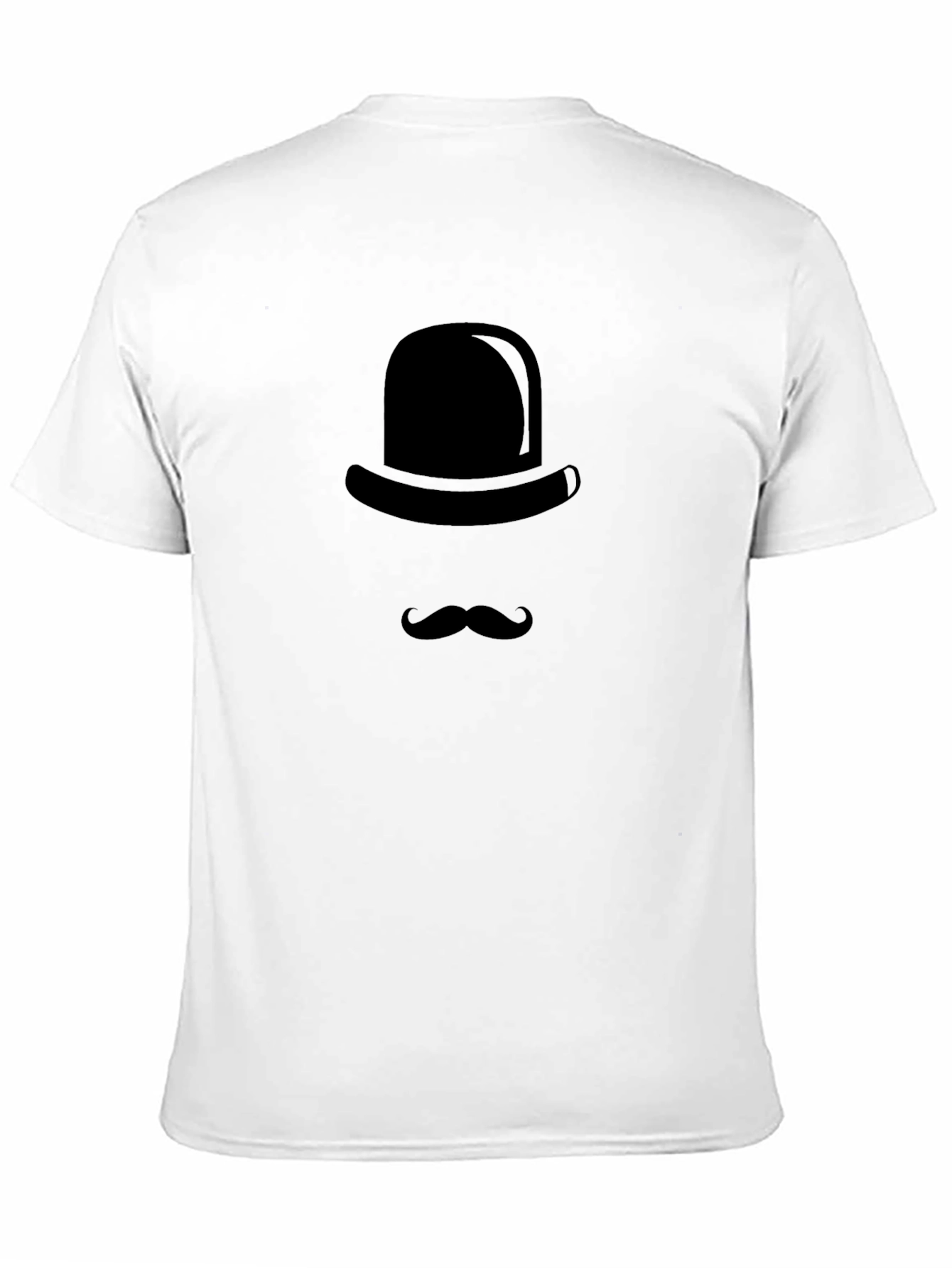 Stylish Gentleman T-Shirt - Hat and Mustache Design
