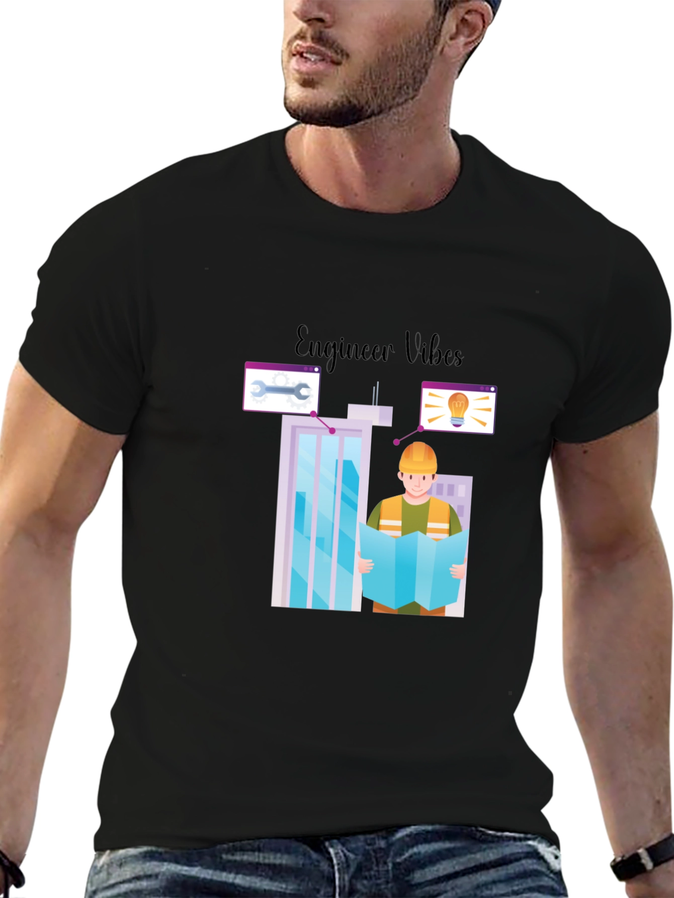 Engineer Vibes Graphic T-Shirt - Architect Building Design