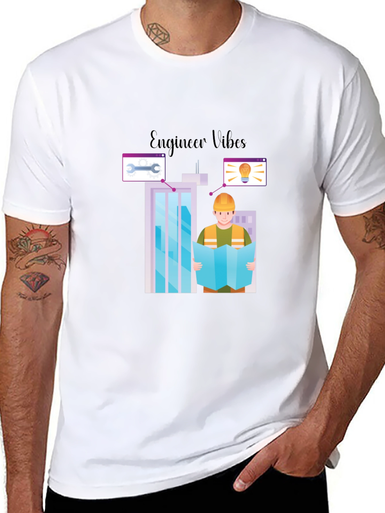 Engineer Vibes Graphic T-Shirt - Architect Building Design