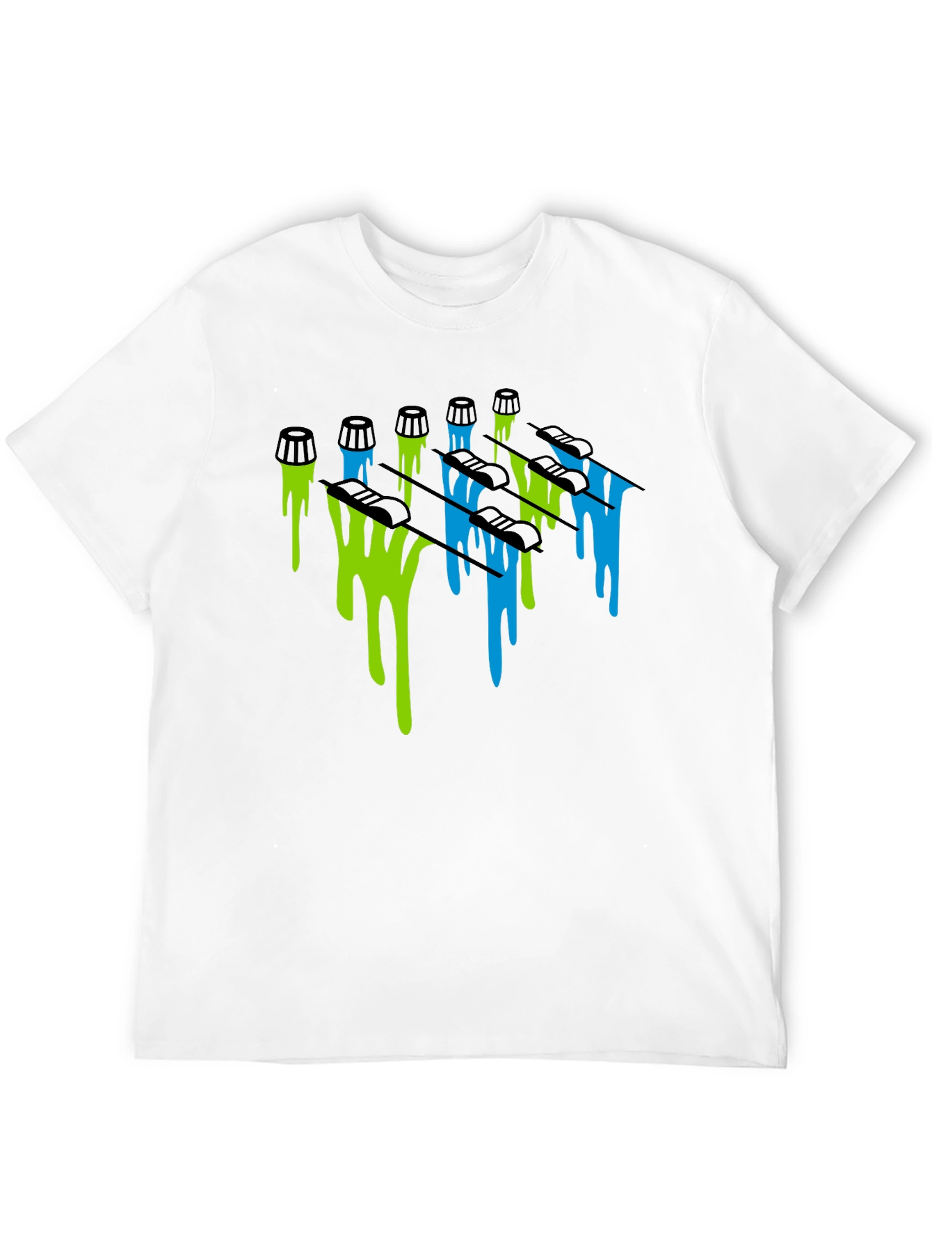 Dripping Skis Graphic Tee - Black Cotton Blend