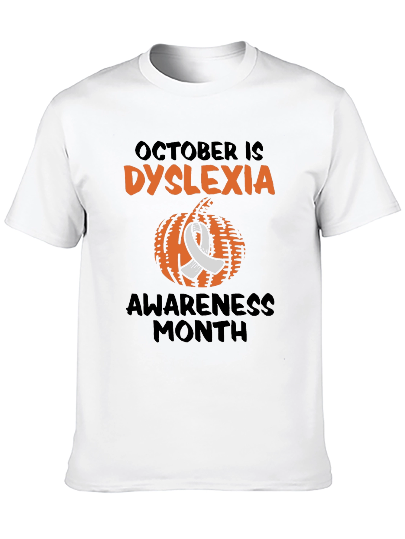 Dyslexia Awareness Month T-Shirt - Pumpkin Design
