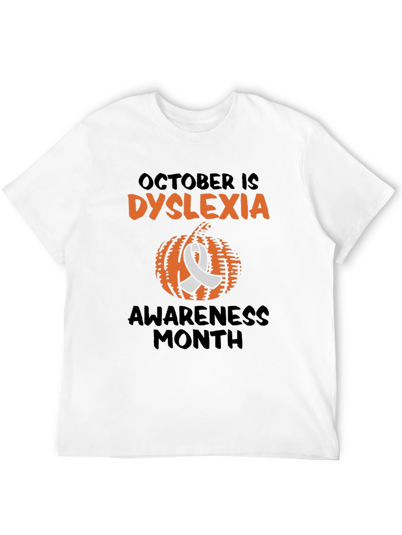 Dyslexia Awareness Month T-Shirt - Pumpkin Design