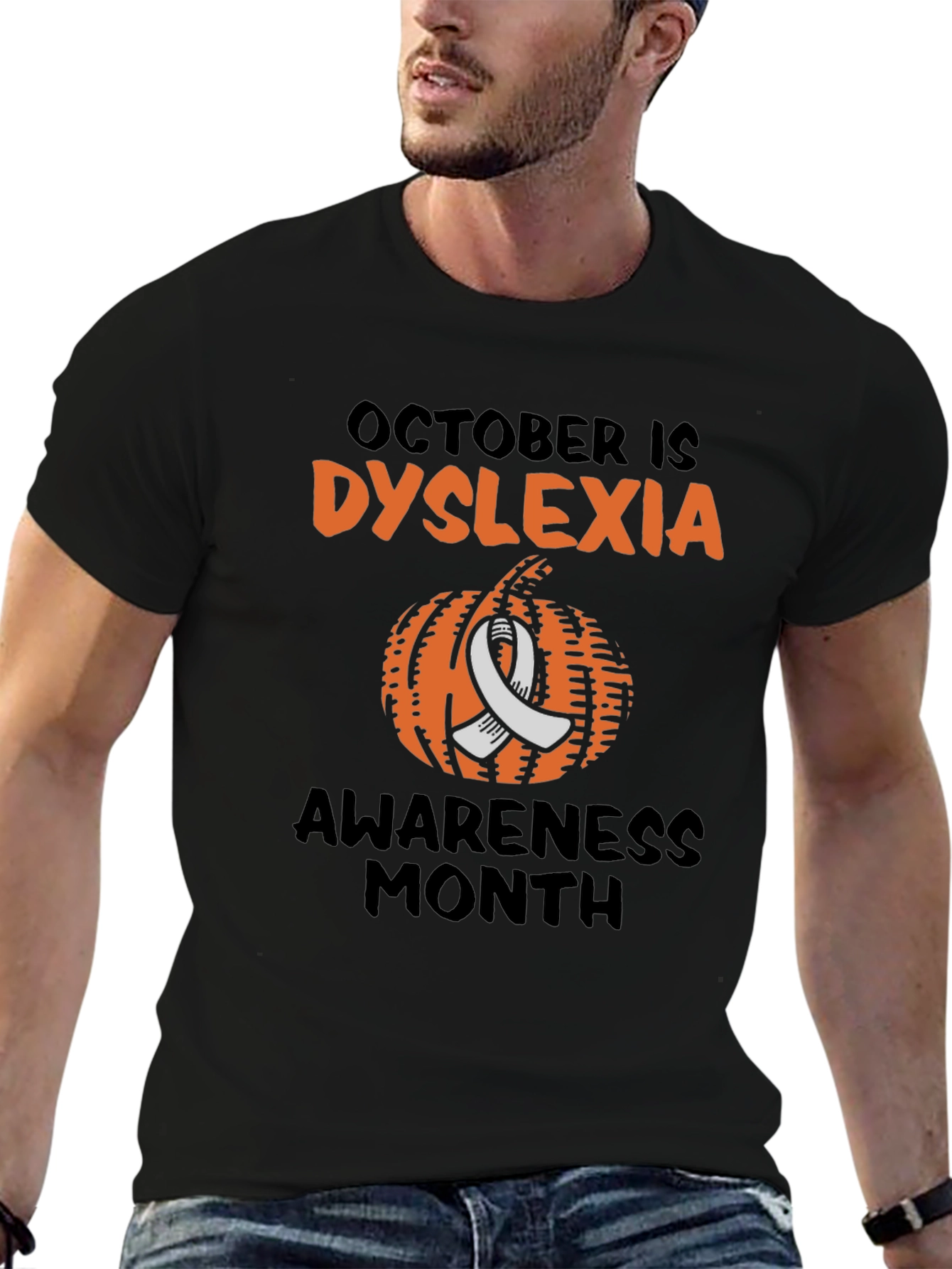 Dyslexia Awareness Month T-Shirt - Pumpkin Design