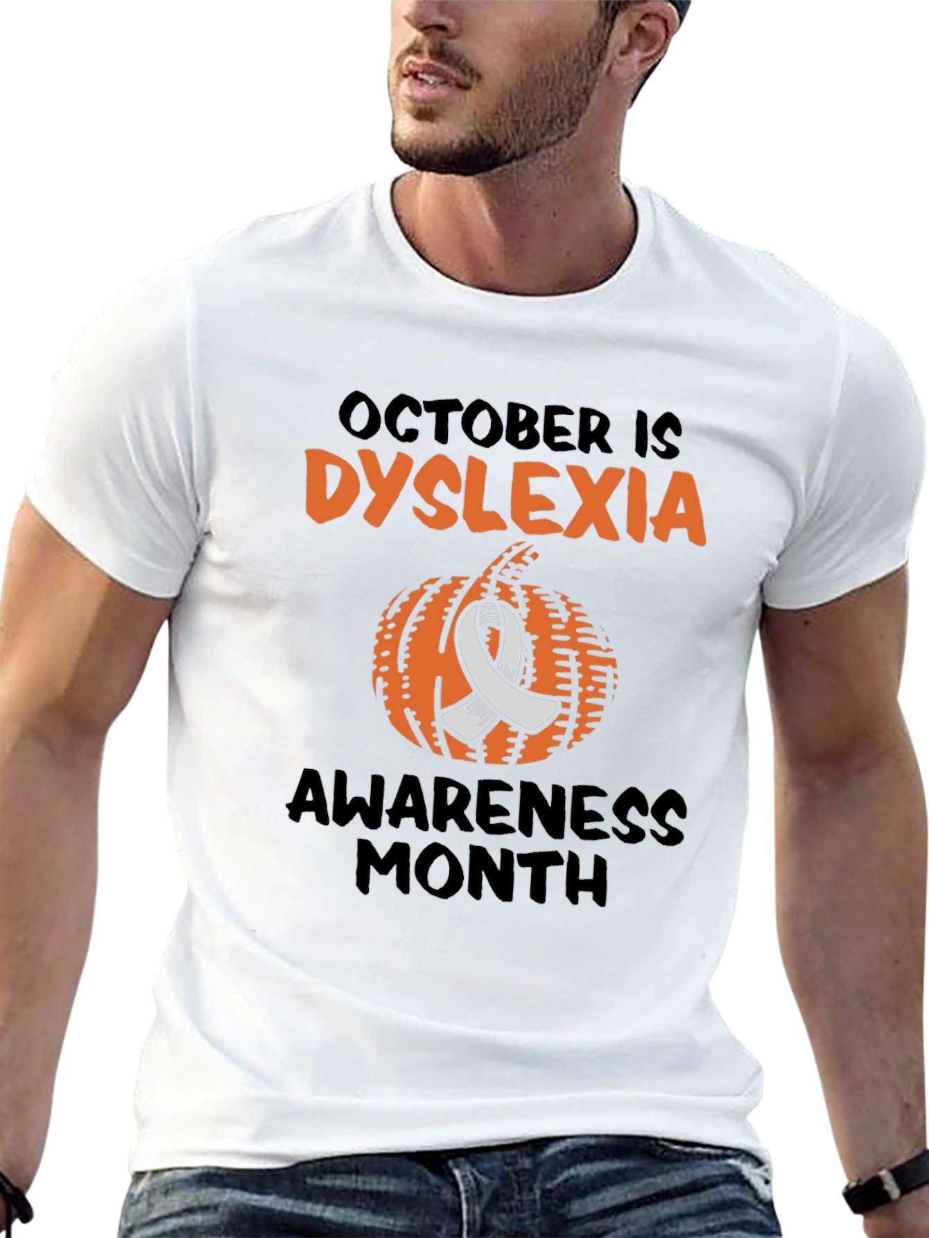 Dyslexia Awareness Month T-Shirt - Pumpkin Design