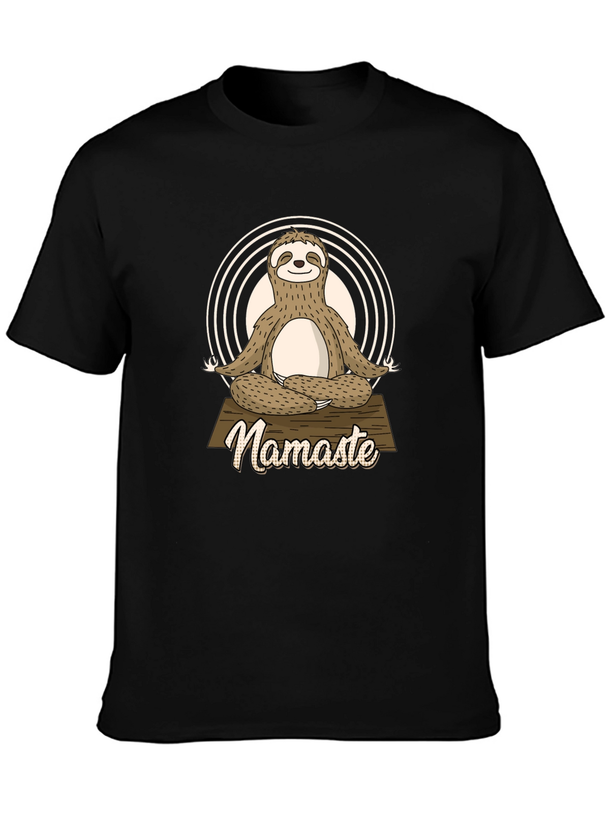 Namaste Sloth Yoga Black T-Shirt