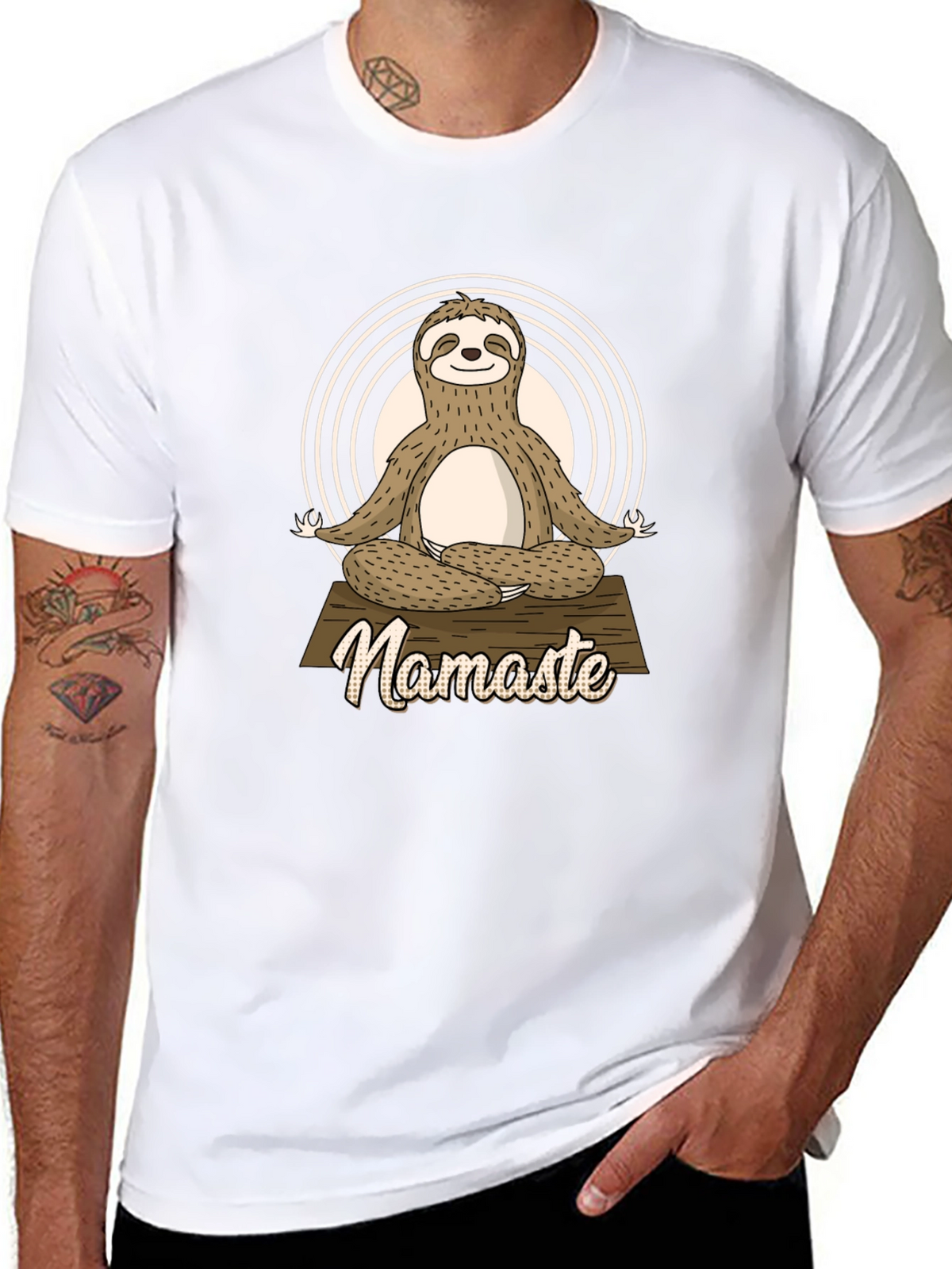 Namaste Sloth Yoga Black T-Shirt