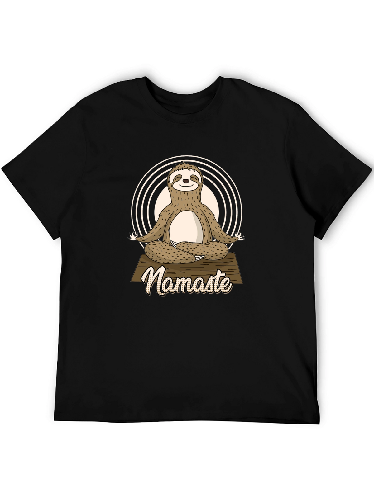 Namaste Sloth Yoga Black T-Shirt
