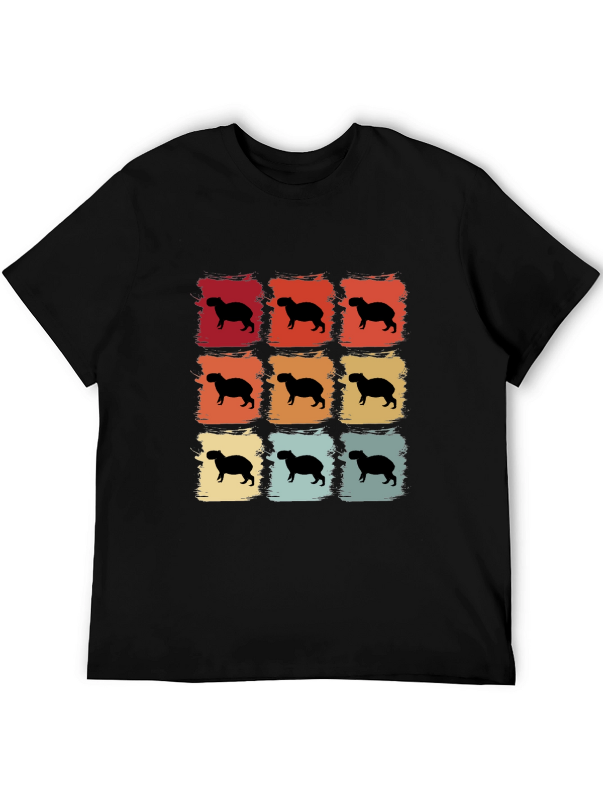 Capybara Retro Grid T-Shirt