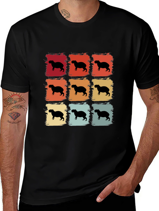 Capybara Retro Grid T-Shirt