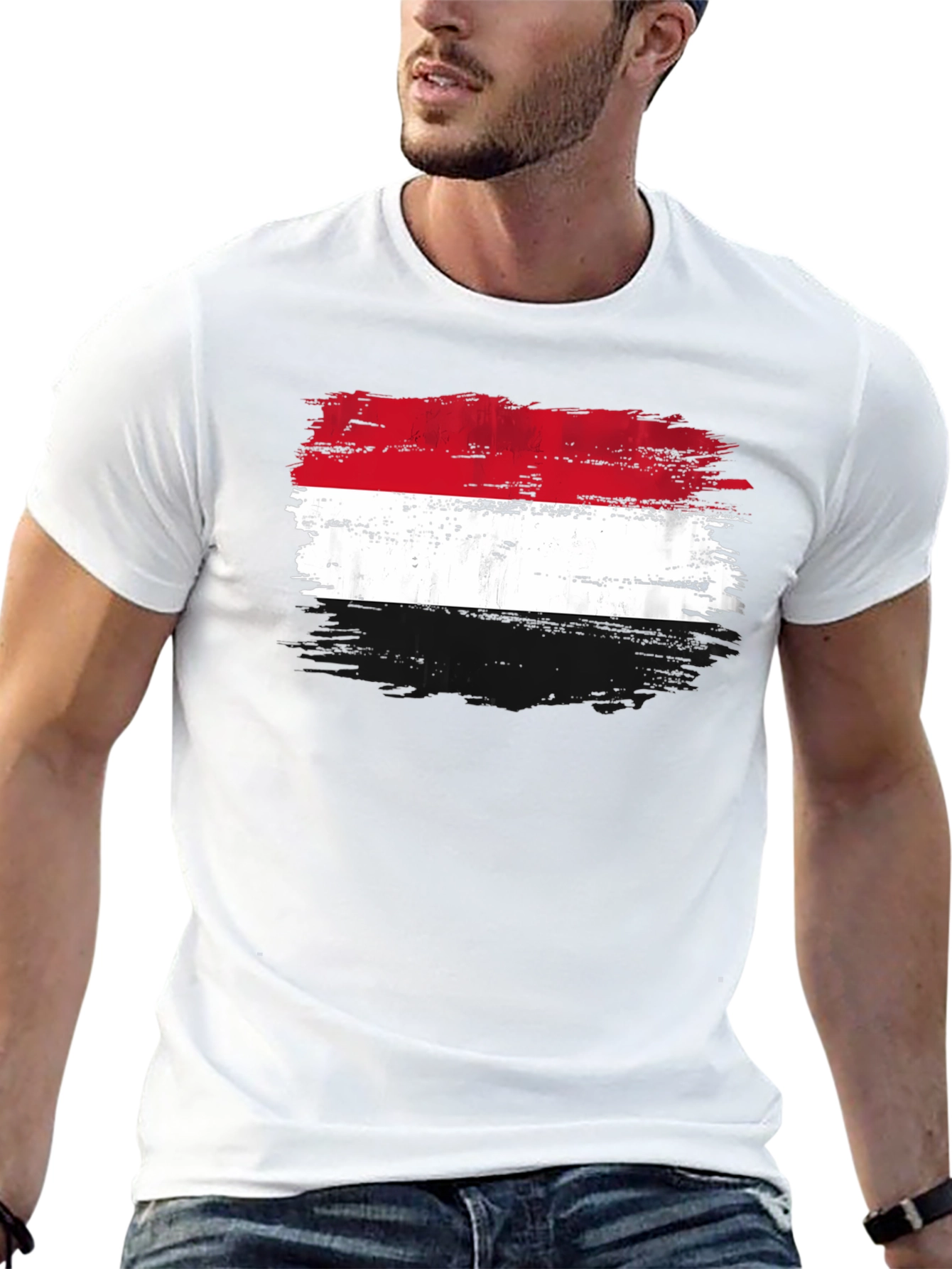 Indonesia Flag Distressed T-Shirt