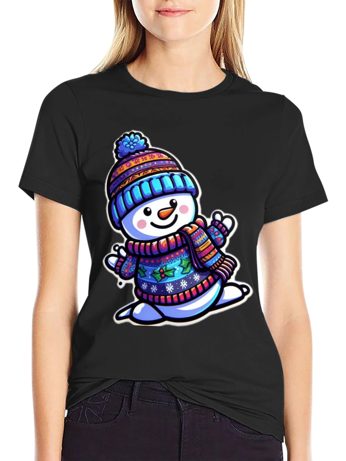 Festive Snowman Graphic Tee