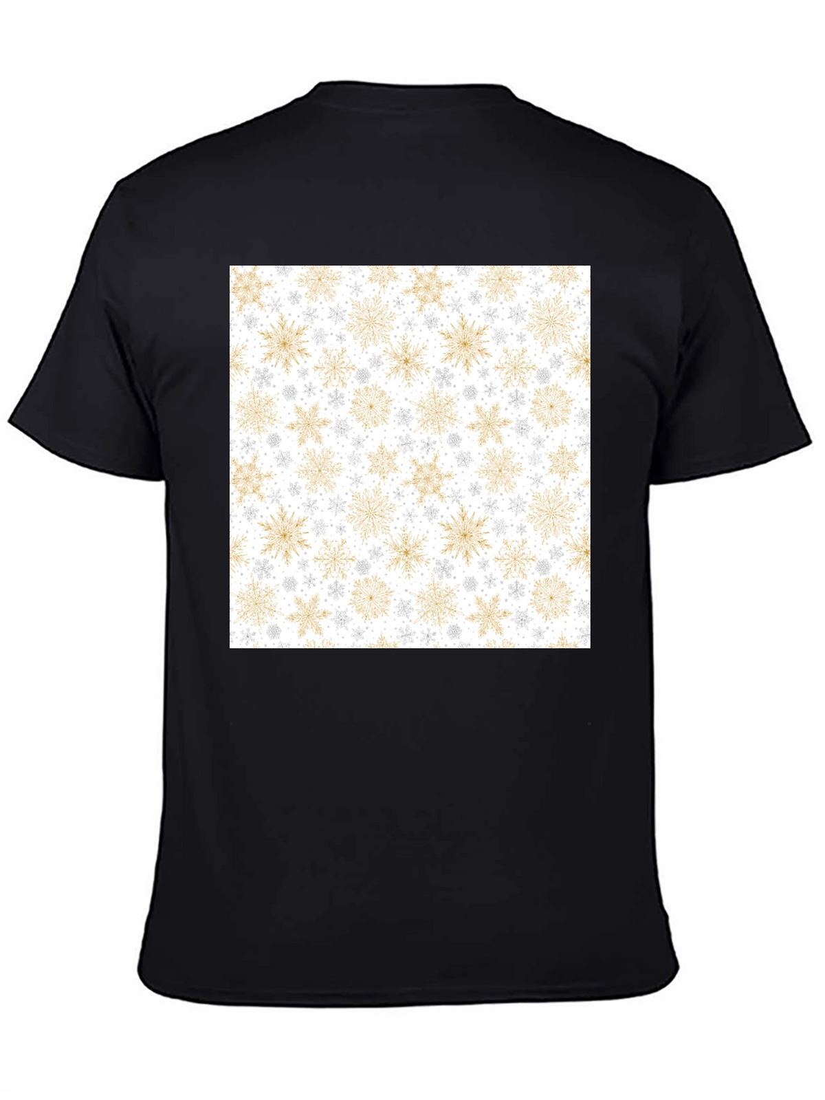 Snowflake Pattern Black T-Shirt